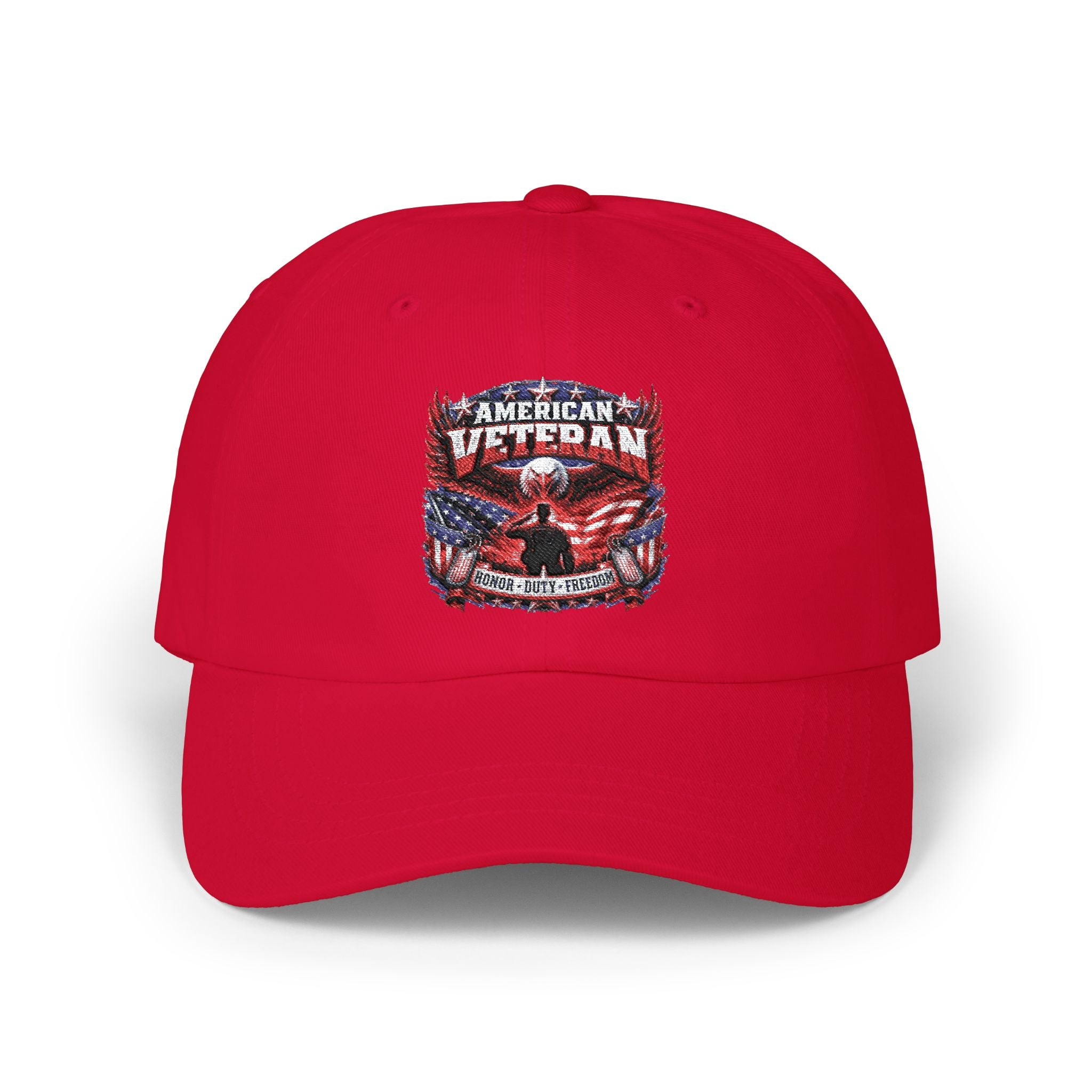 American Veteran Dad Cap - Patriotic Flag Embroidered Baseball Hat
