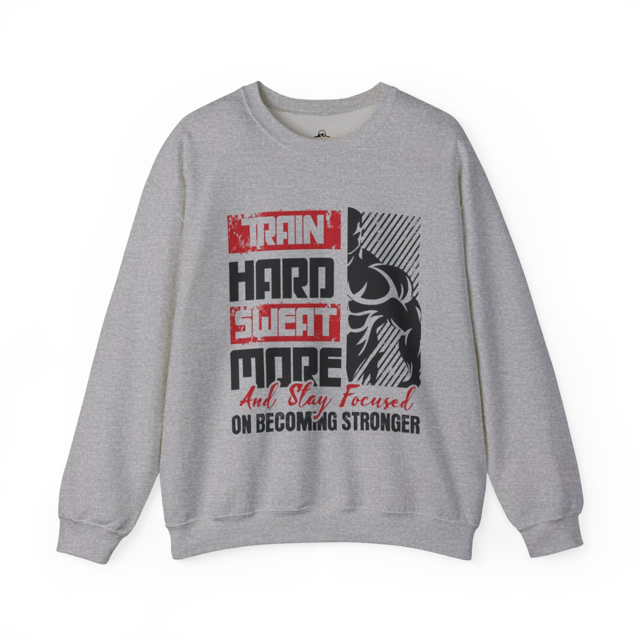 Workout Sweatshirt - "Train Hard, Sweat More" Motivational Gym Crewneck