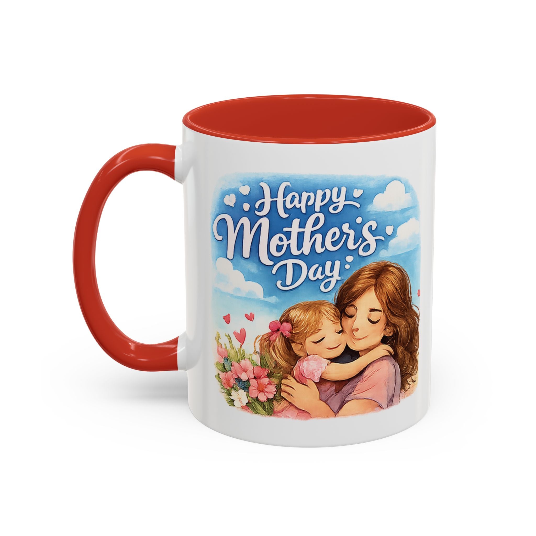 Mother's Day Coffee Mug - "Happy Mother's Day" Mom & Child Floral Accent Mug (11/15oz)
