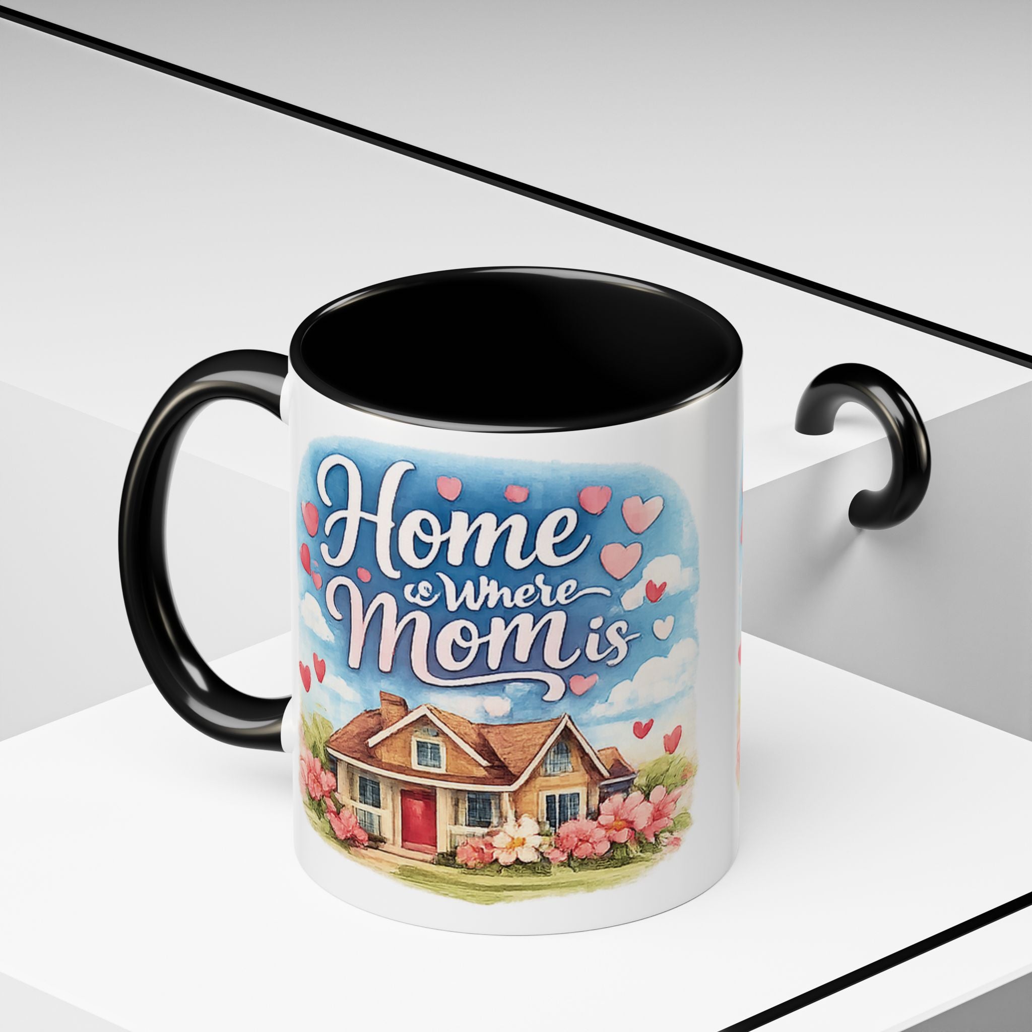 Home Is Where Mom Is Accent Coffee Mug - Mother's Day Gift