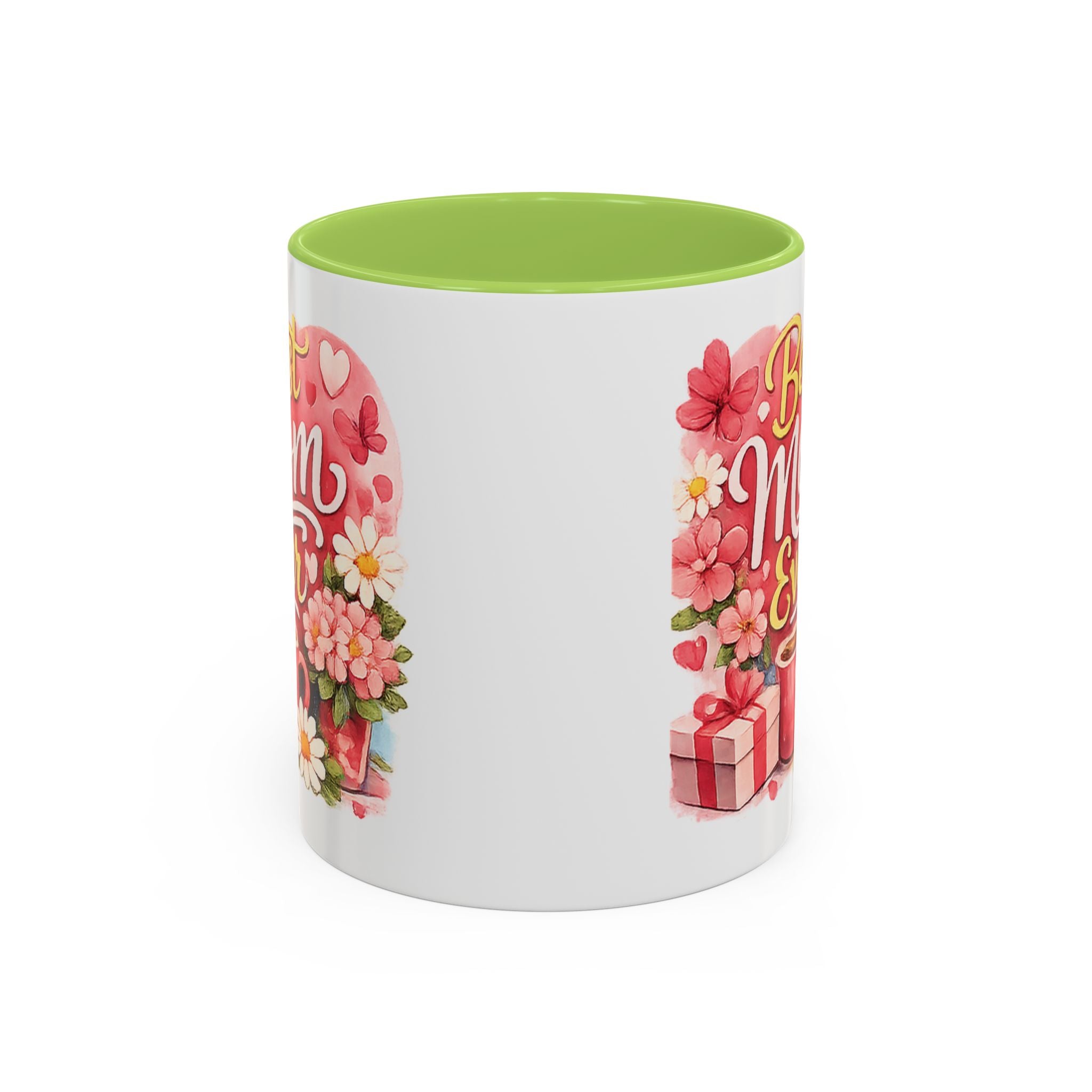 Mother's Day Coffee Mug - Happy Mother's Day Mom Gift with Floral Illustration (11/15oz)