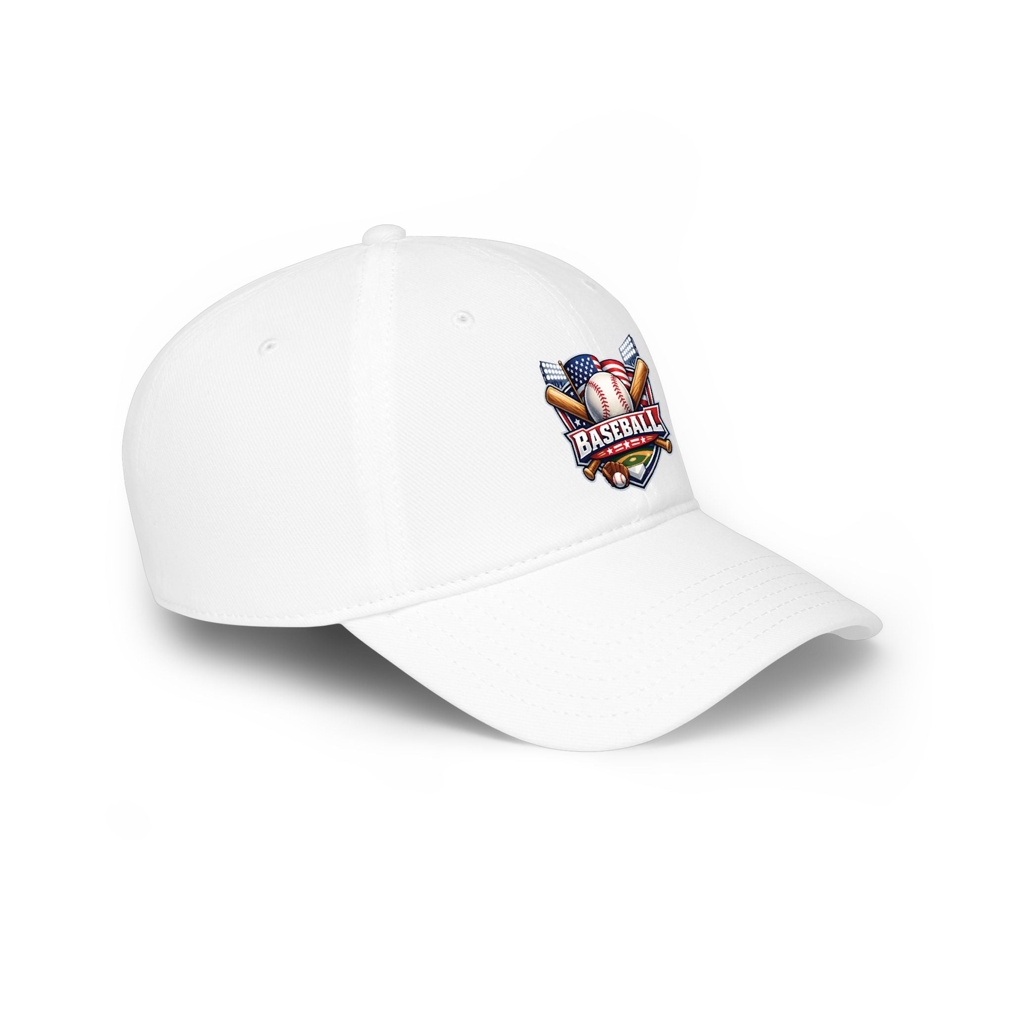 Baseball Emblem Low Profile Cap - Patriotic Baseball Hat