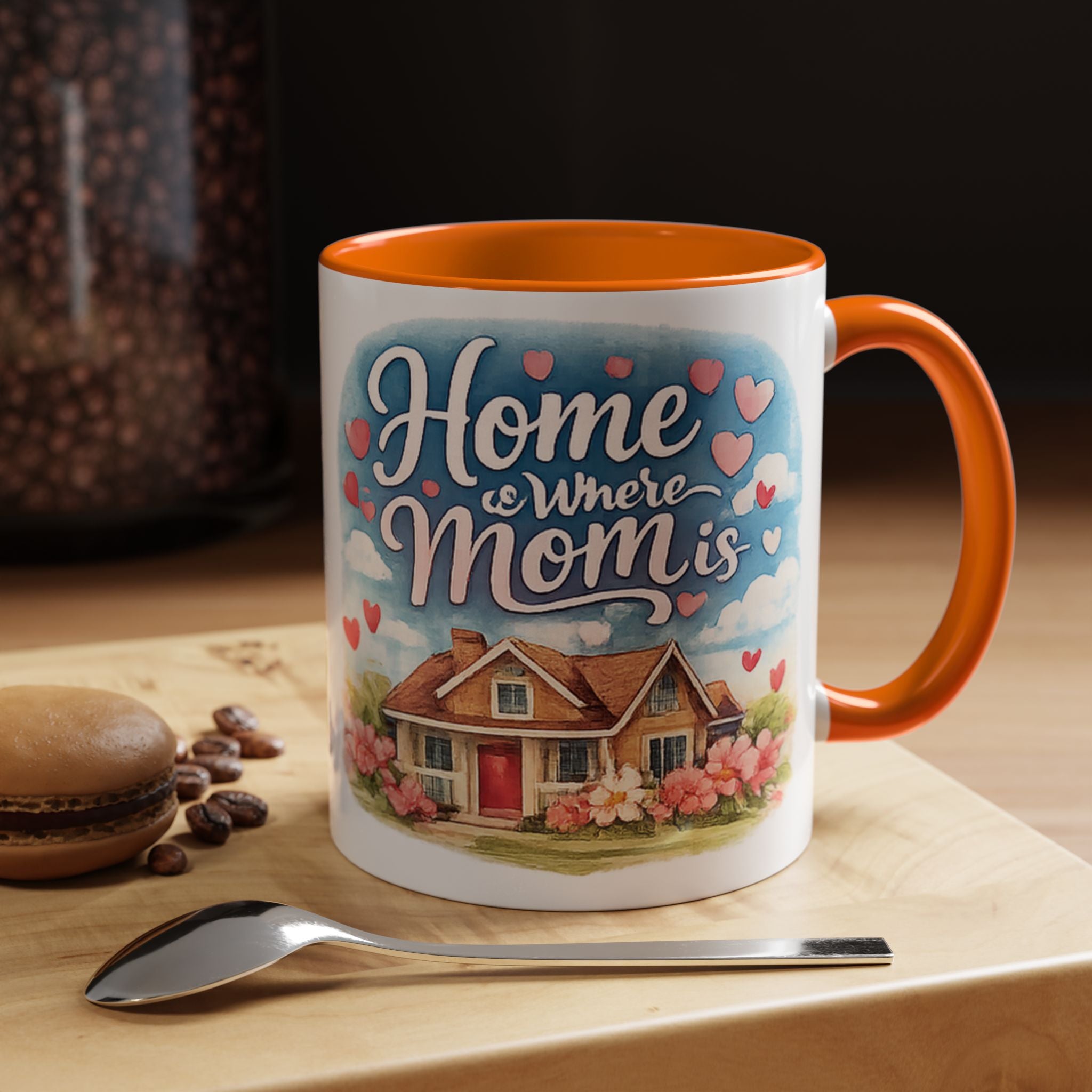 Home Is Where Mom Is Accent Coffee Mug - Mother's Day Gift