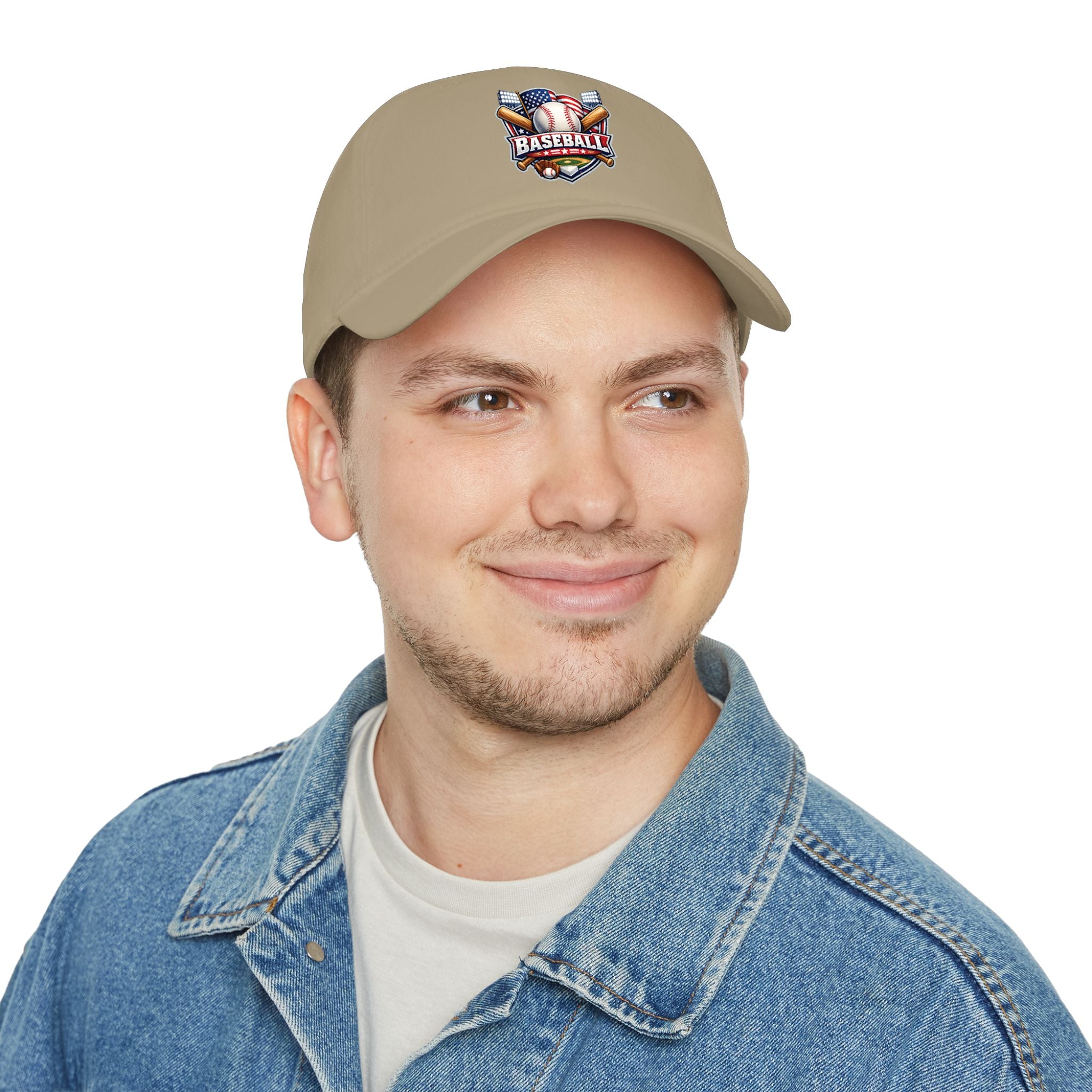 Baseball Emblem Low Profile Cap - Patriotic Baseball Hat