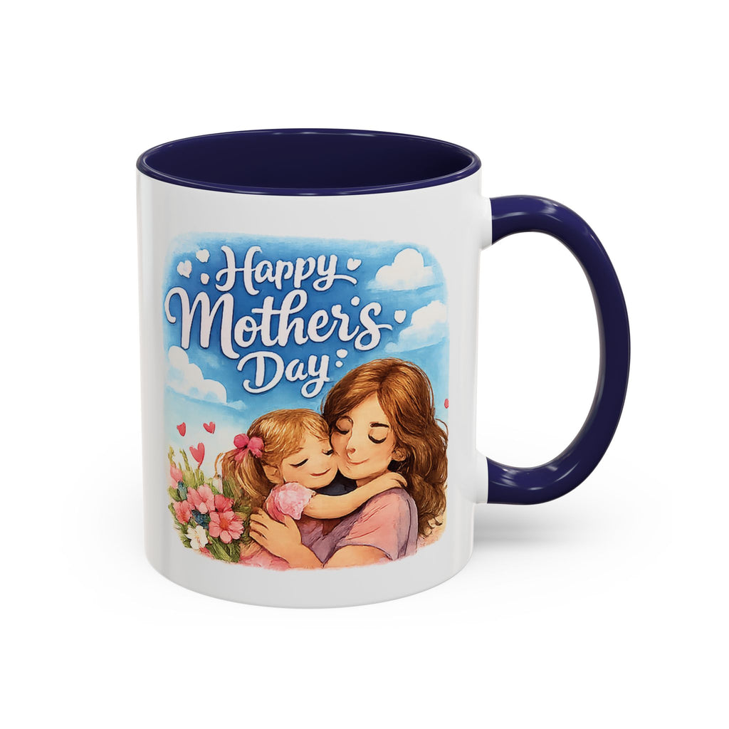 Mother's Day Coffee Mug - "Happy Mother's Day" Mom & Child Floral Accent Mug (11/15oz)