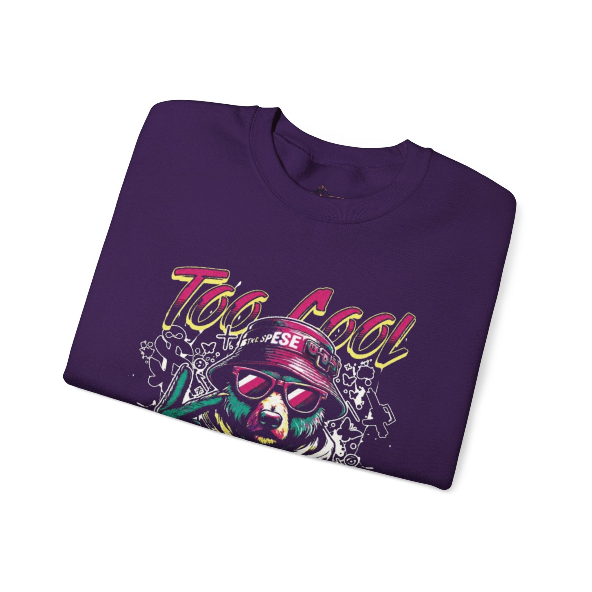 Crewneck Sweatshirt - 'Too Cool to Be Nice' Retro Bear Streetwear