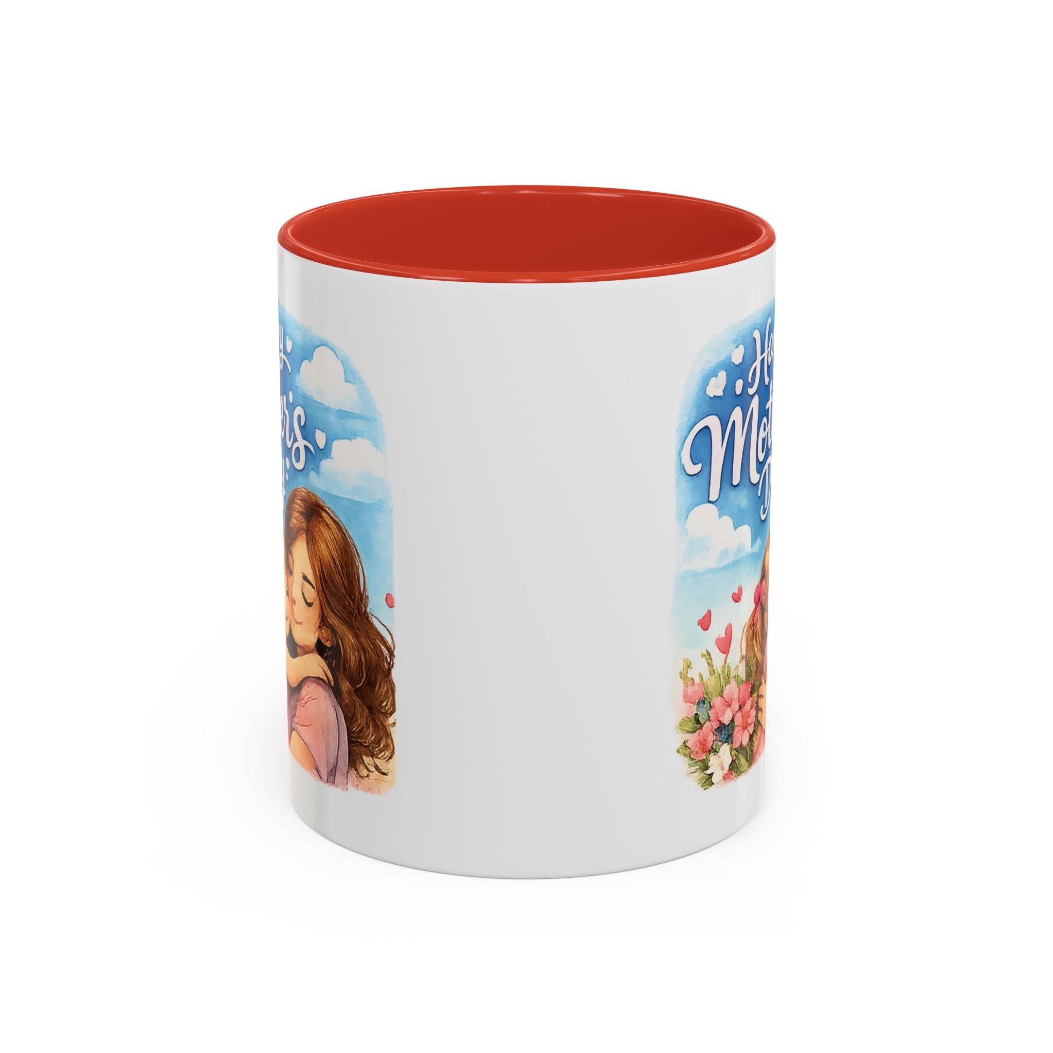 Mother's Day Coffee Mug - "Happy Mother's Day" Mom & Child Floral Accent Mug (11/15oz)