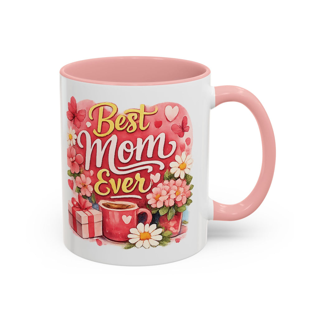 Mother's Day Coffee Mug - Happy Mother's Day Mom Gift with Floral Illustration (11/15oz)