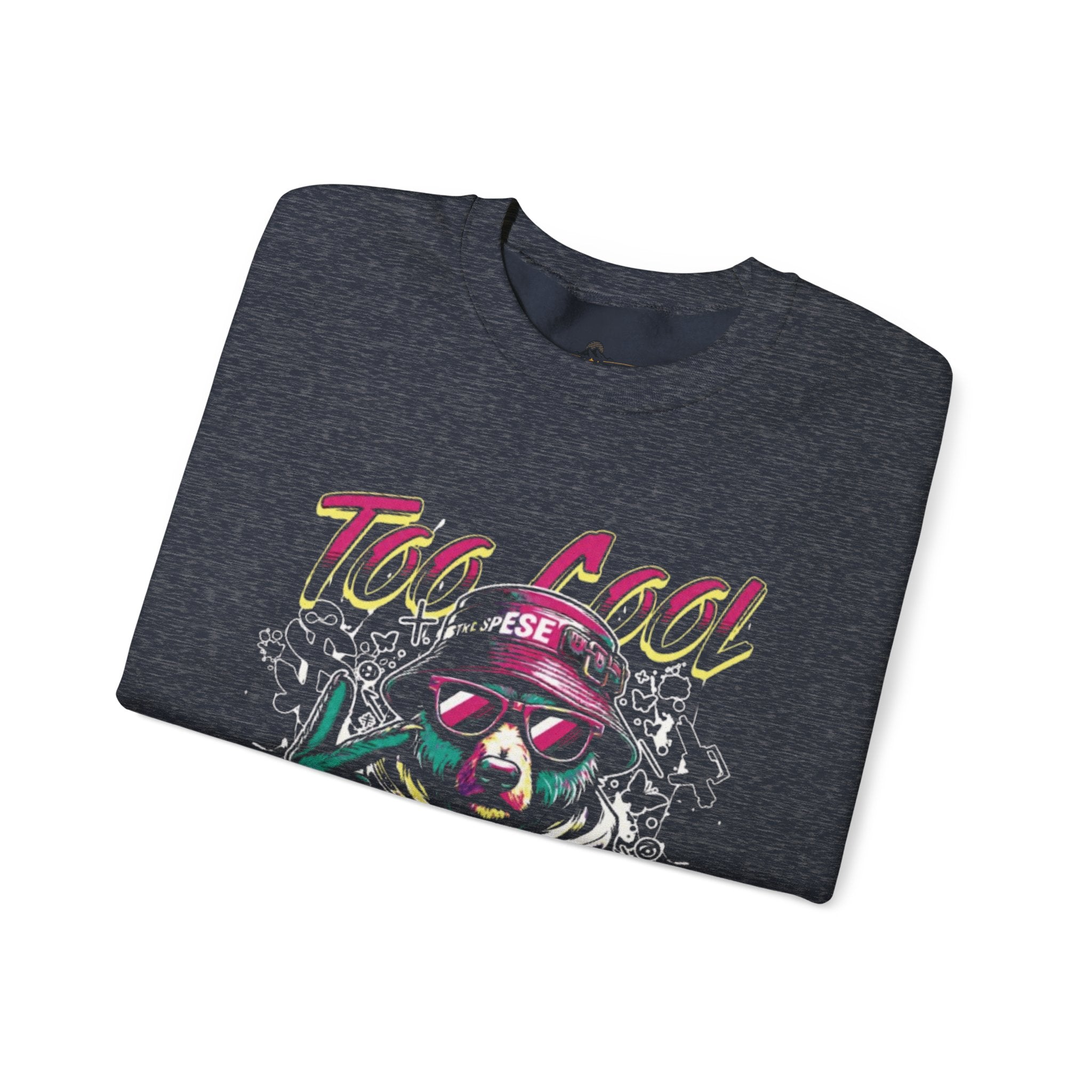 Crewneck Sweatshirt - 'Too Cool to Be Nice' Retro Bear Streetwear