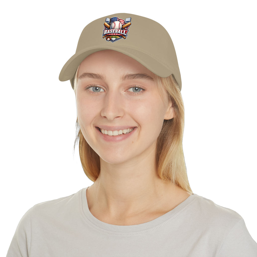 Baseball Emblem Low Profile Cap - Patriotic Baseball Hat