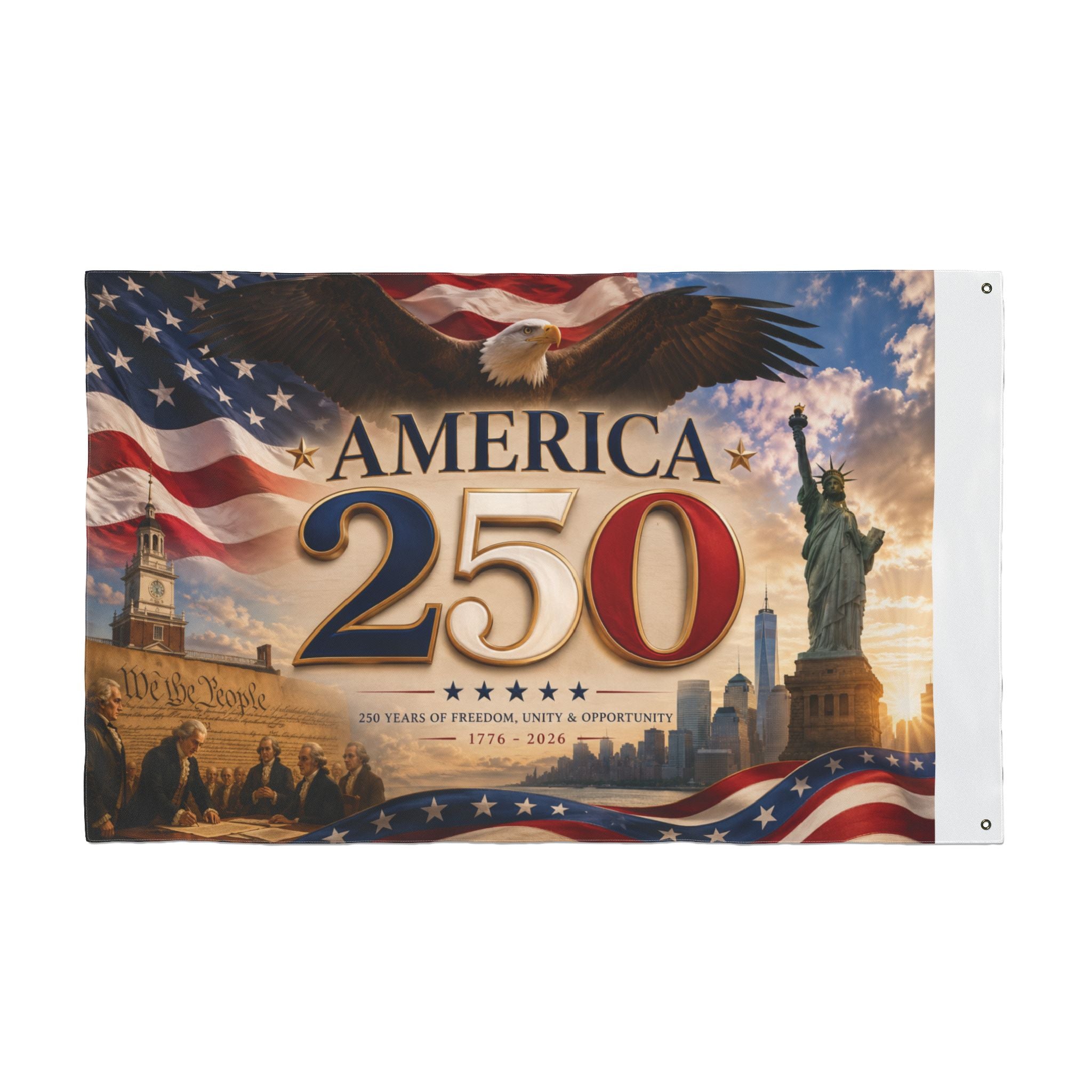 America 250 Commemorative Flag - Double-Sided 250th Anniversary Patriotic Banner