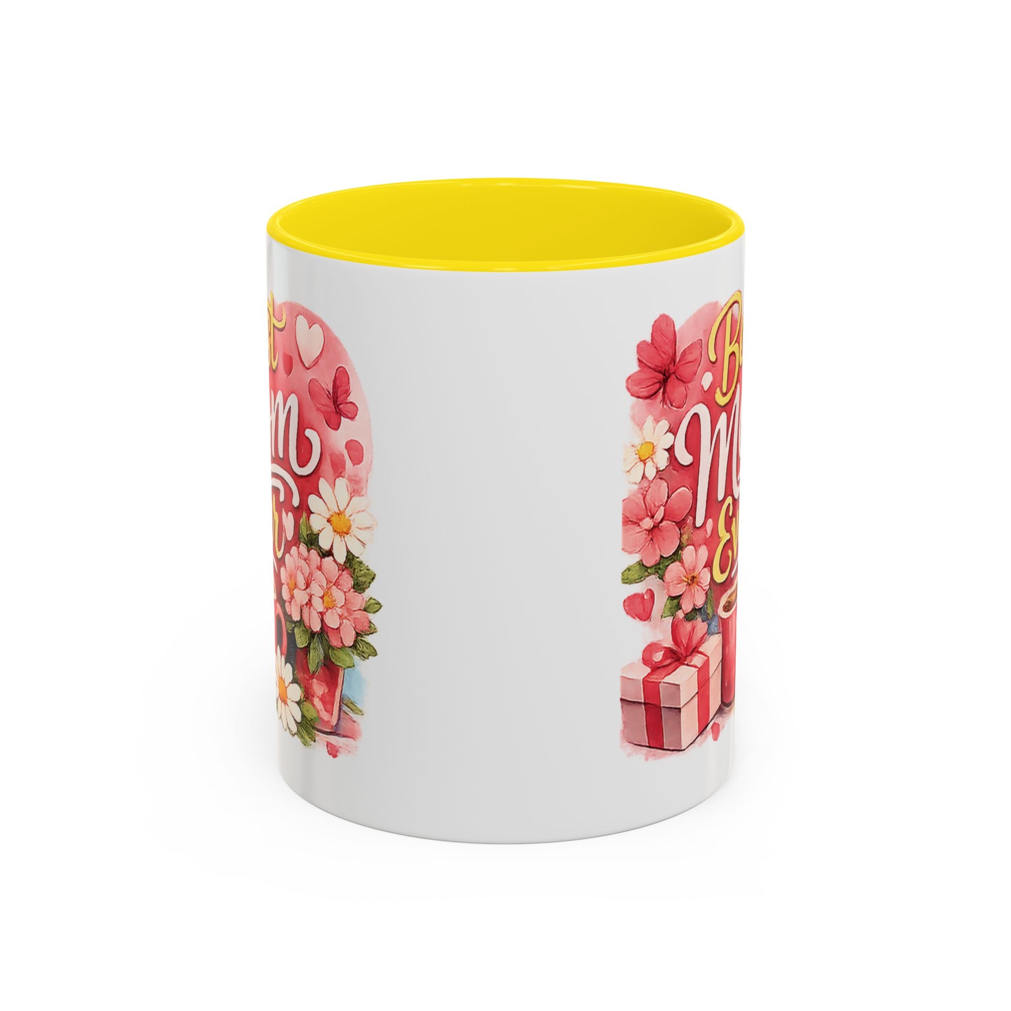 Mother's Day Coffee Mug - Happy Mother's Day Mom Gift with Floral Illustration (11/15oz)