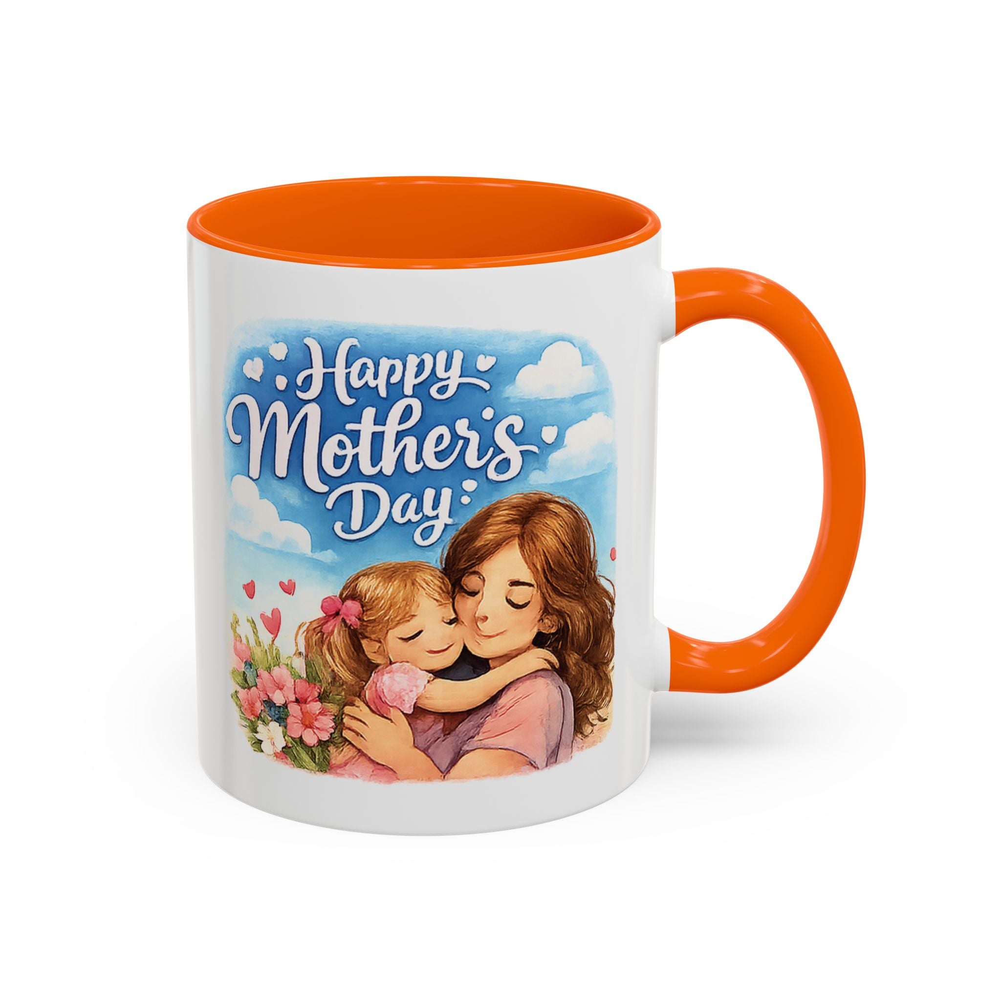 Mother's Day Coffee Mug - "Happy Mother's Day" Mom & Child Floral Accent Mug (11/15oz)
