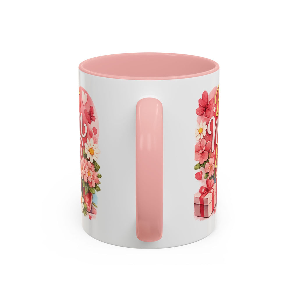 Mother's Day Coffee Mug - Happy Mother's Day Mom Gift with Floral Illustration (11/15oz)