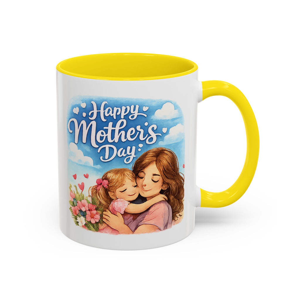Mother's Day Coffee Mug - "Happy Mother's Day" Mom & Child Floral Accent Mug (11/15oz)