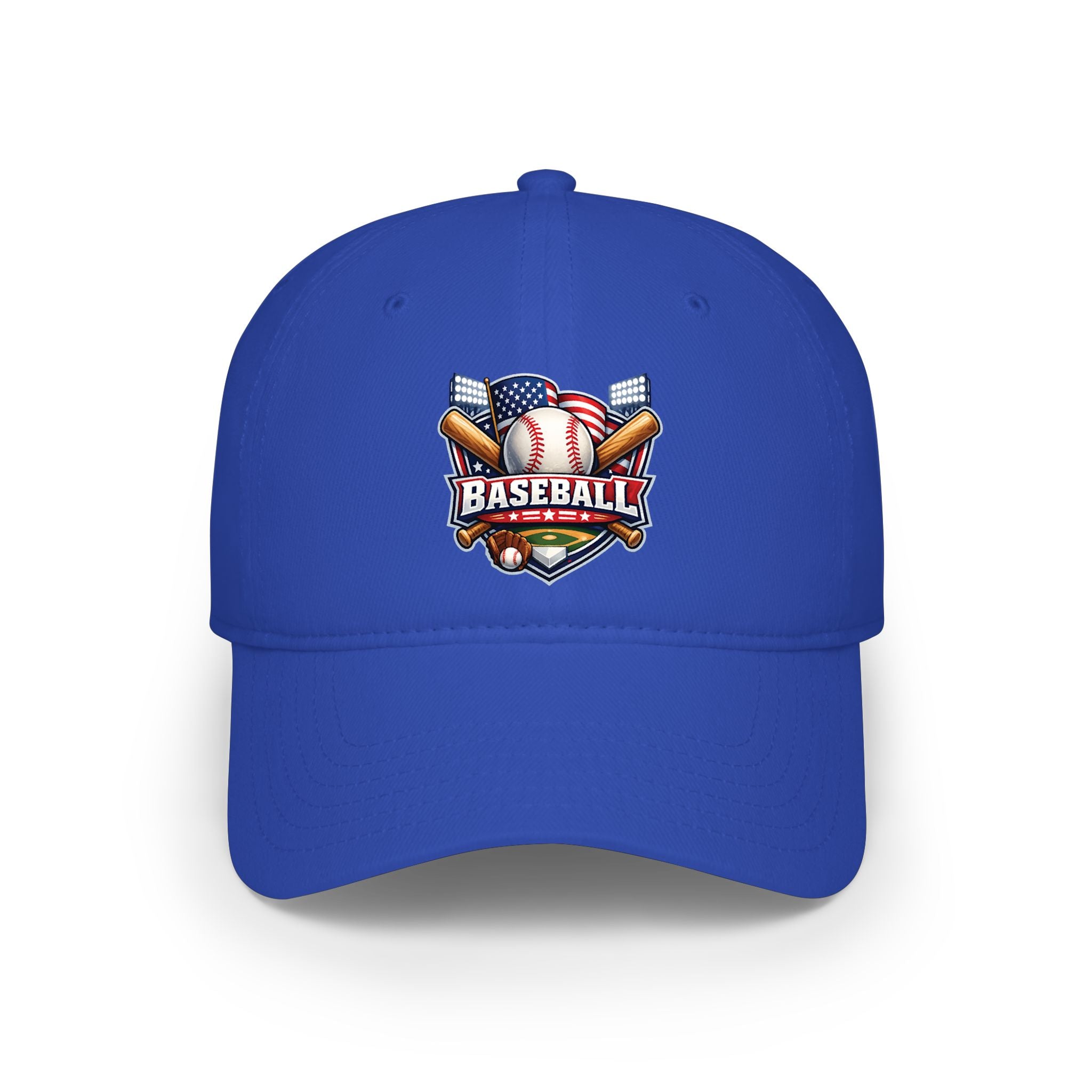 Baseball Emblem Low Profile Cap - Patriotic Baseball Hat
