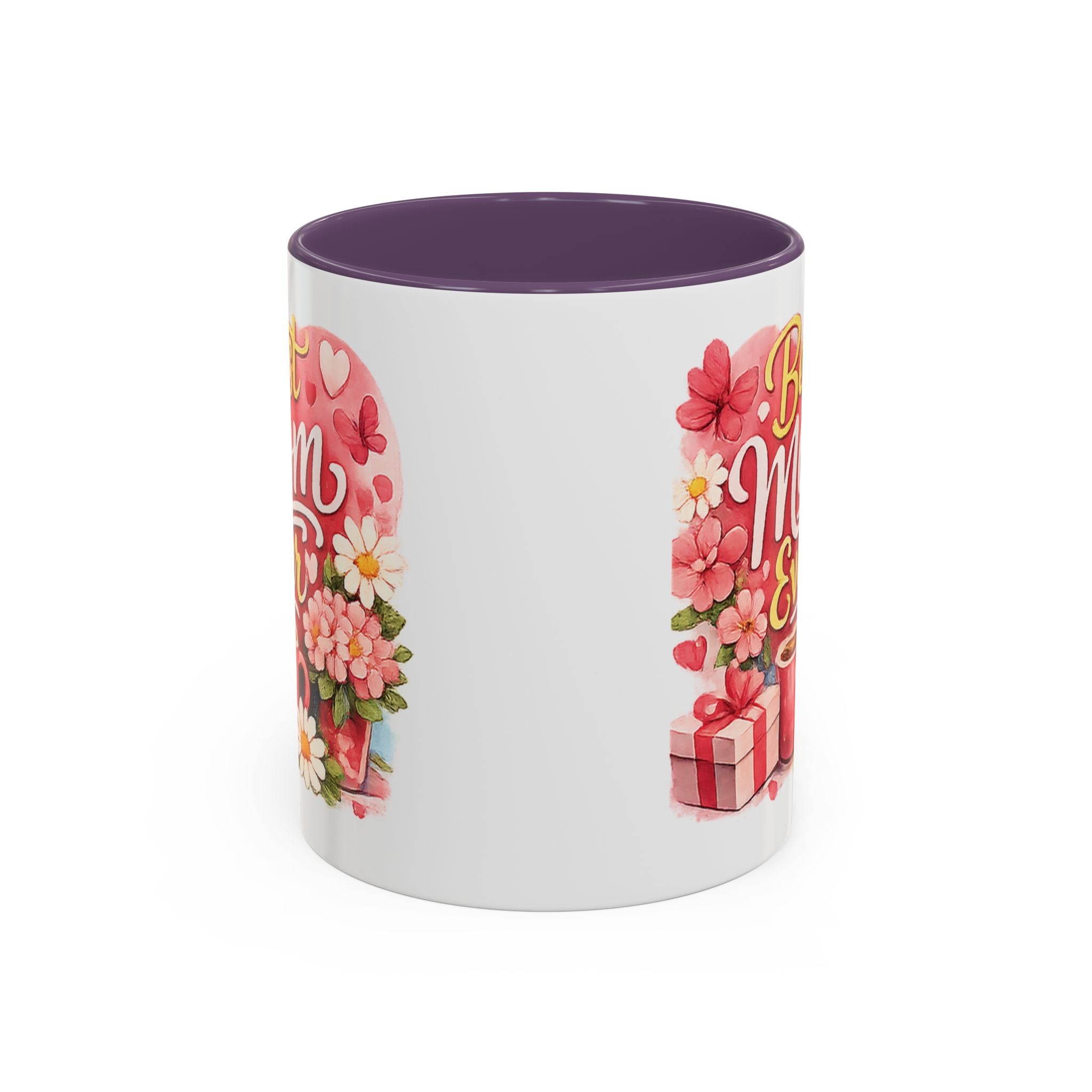 Mother's Day Coffee Mug - Happy Mother's Day Mom Gift with Floral Illustration (11/15oz)