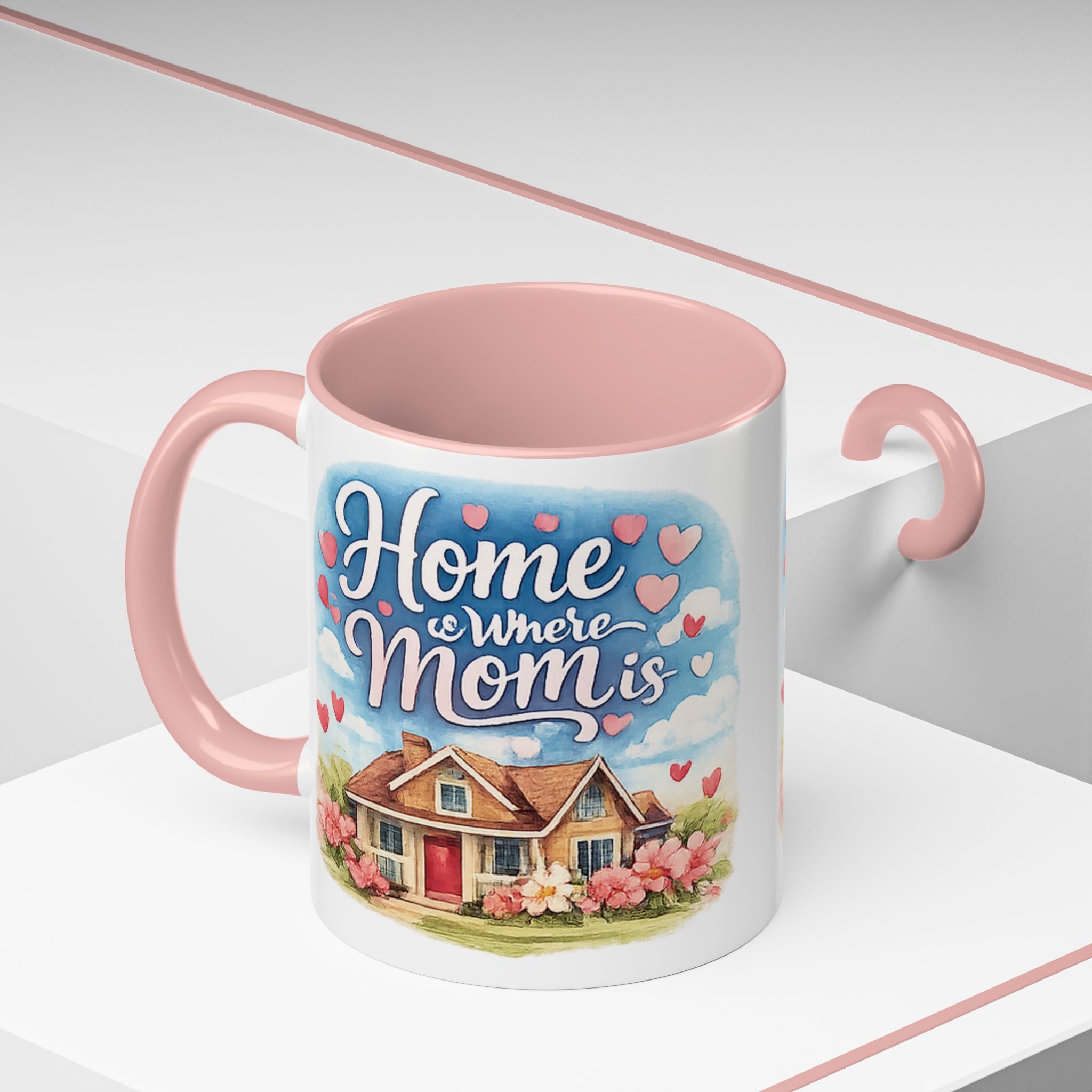 Home Is Where Mom Is Accent Coffee Mug - Mother's Day Gift