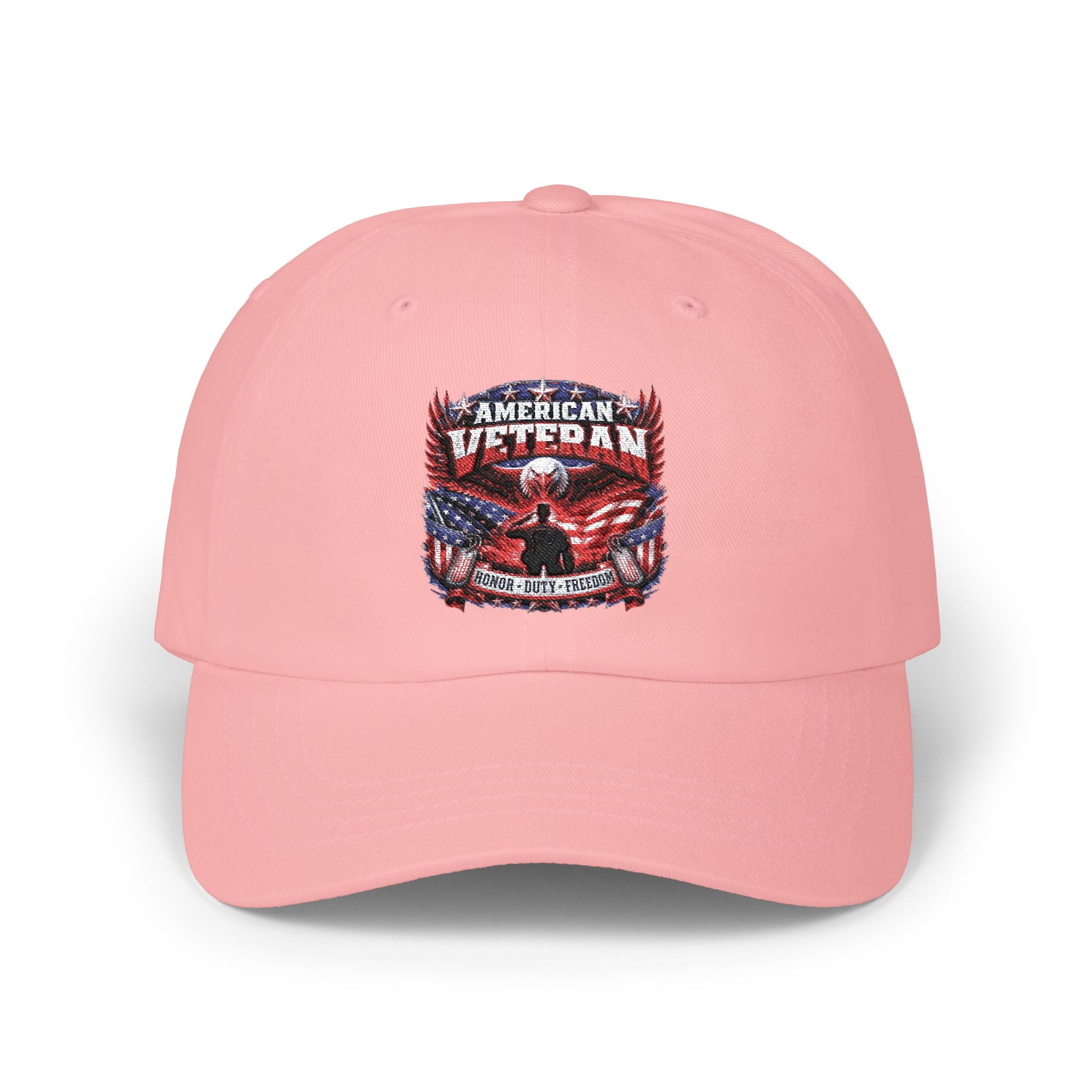 American Veteran Dad Cap - Patriotic Flag Embroidered Baseball Hat