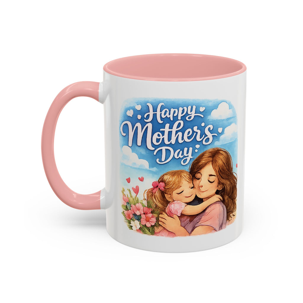 Mother's Day Coffee Mug - "Happy Mother's Day" Mom & Child Floral Accent Mug (11/15oz)