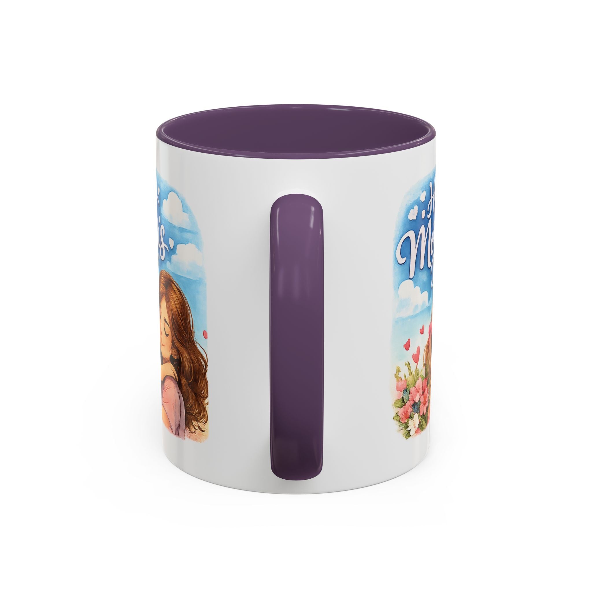Mother's Day Coffee Mug - "Happy Mother's Day" Mom & Child Floral Accent Mug (11/15oz)