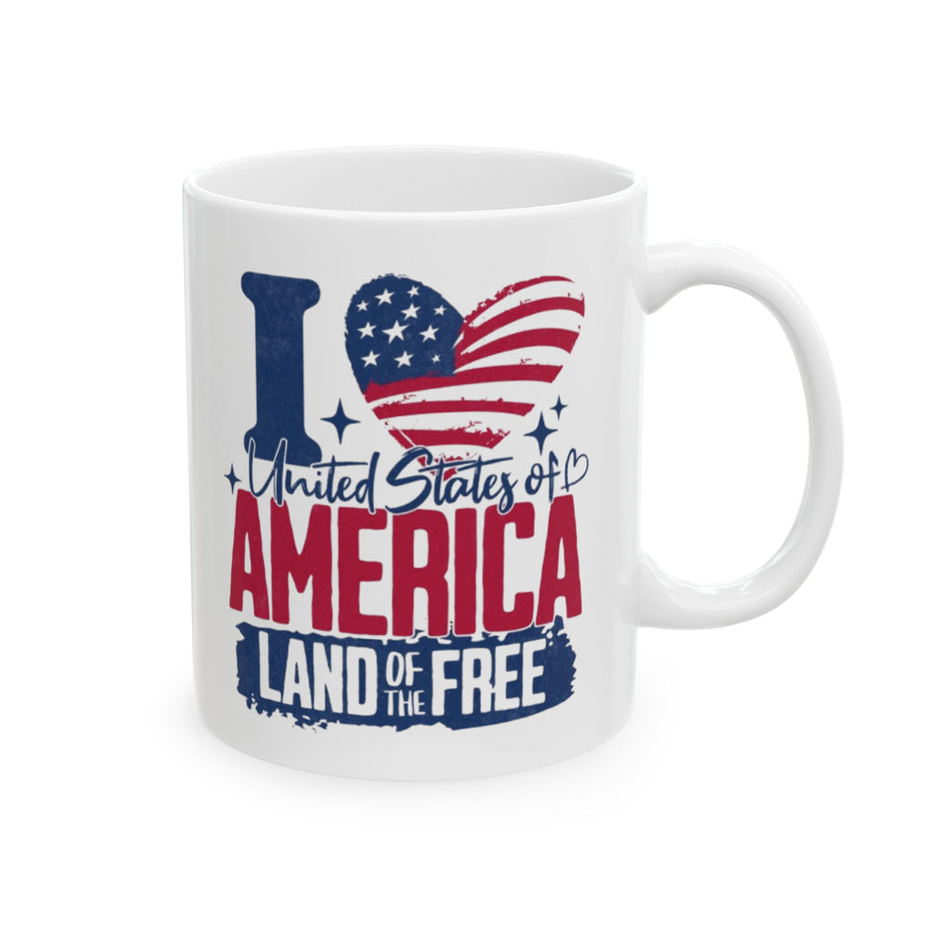 Patriotic 'Land of the Free' Ceramic Mug (11oz & 15oz)
