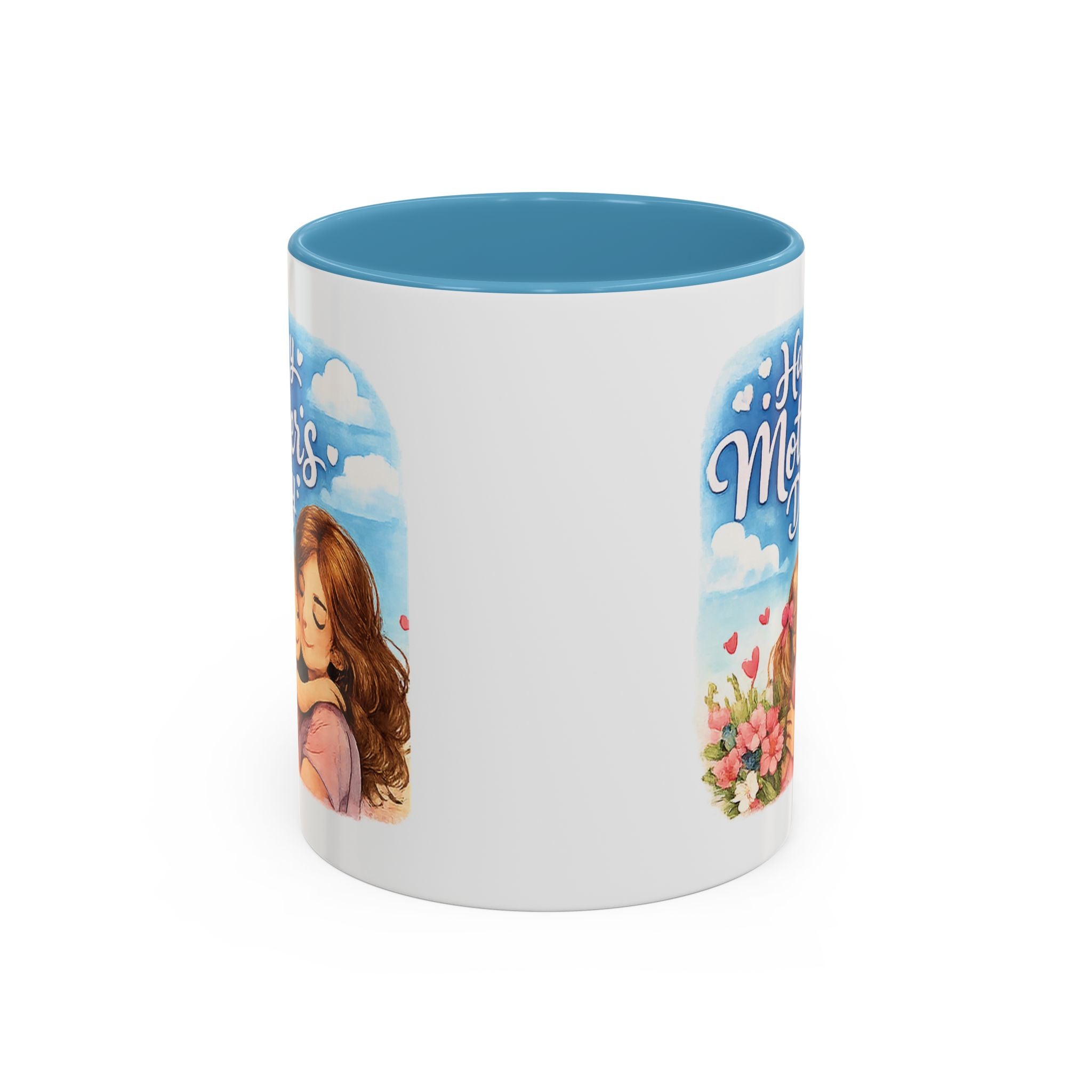Mother's Day Coffee Mug - "Happy Mother's Day" Mom & Child Floral Accent Mug (11/15oz)