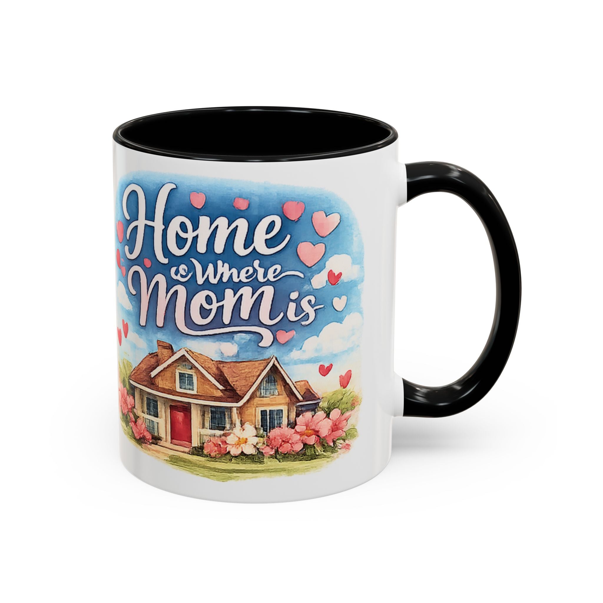 Home Is Where Mom Is Accent Coffee Mug - Mother's Day Gift