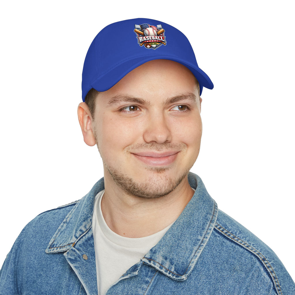Baseball Emblem Low Profile Cap - Patriotic Baseball Hat