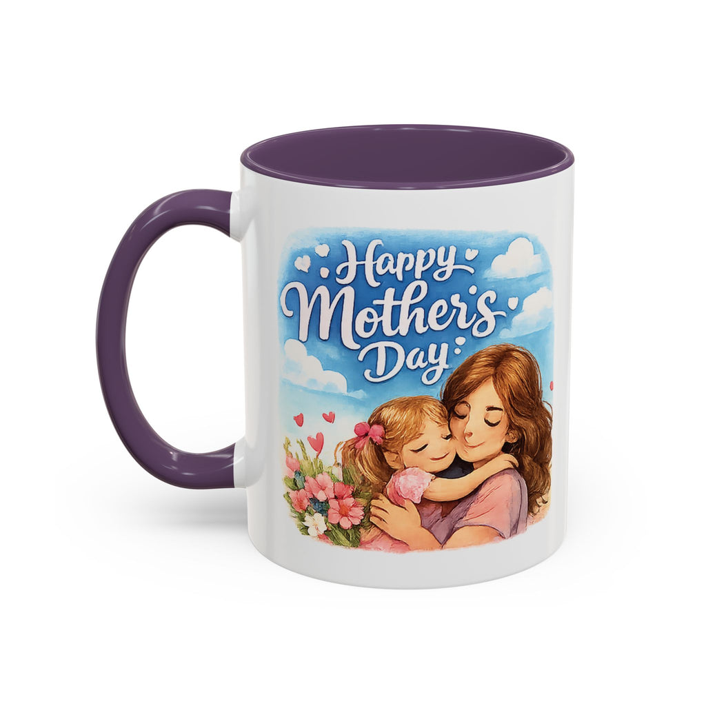 Mother's Day Coffee Mug - "Happy Mother's Day" Mom & Child Floral Accent Mug (11/15oz)