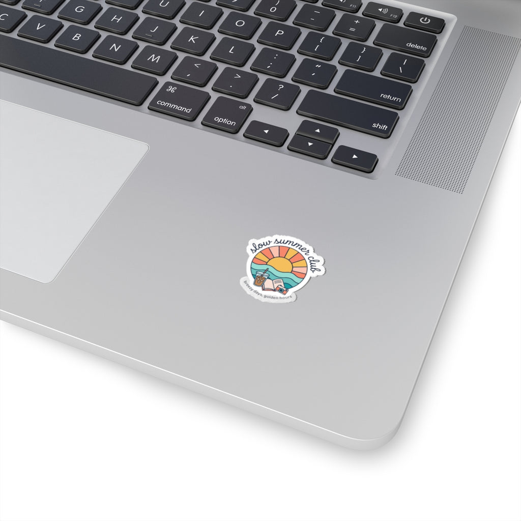 slow summer club Kiss-Cut Stickers | summer aesthetic, pastel coastal vibes