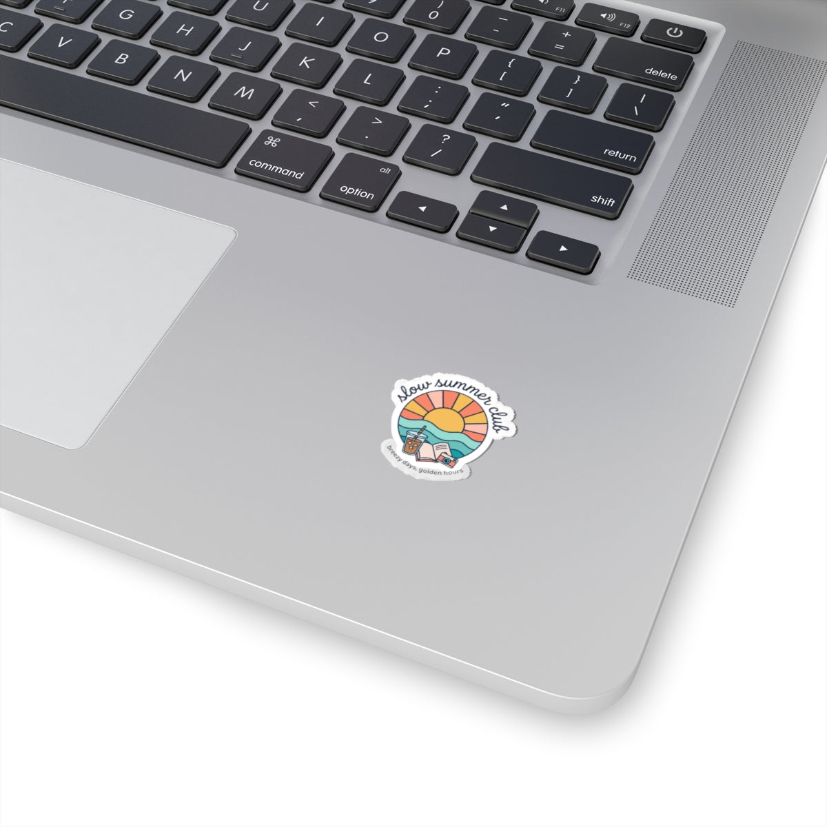 slow summer club Kiss-Cut Stickers | summer aesthetic, pastel coastal vibes