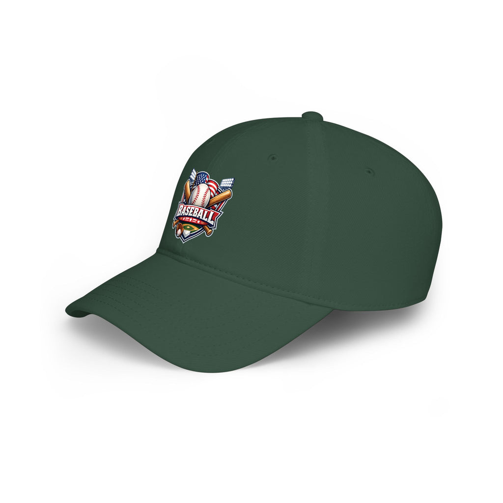Baseball Emblem Low Profile Cap - Patriotic Baseball Hat