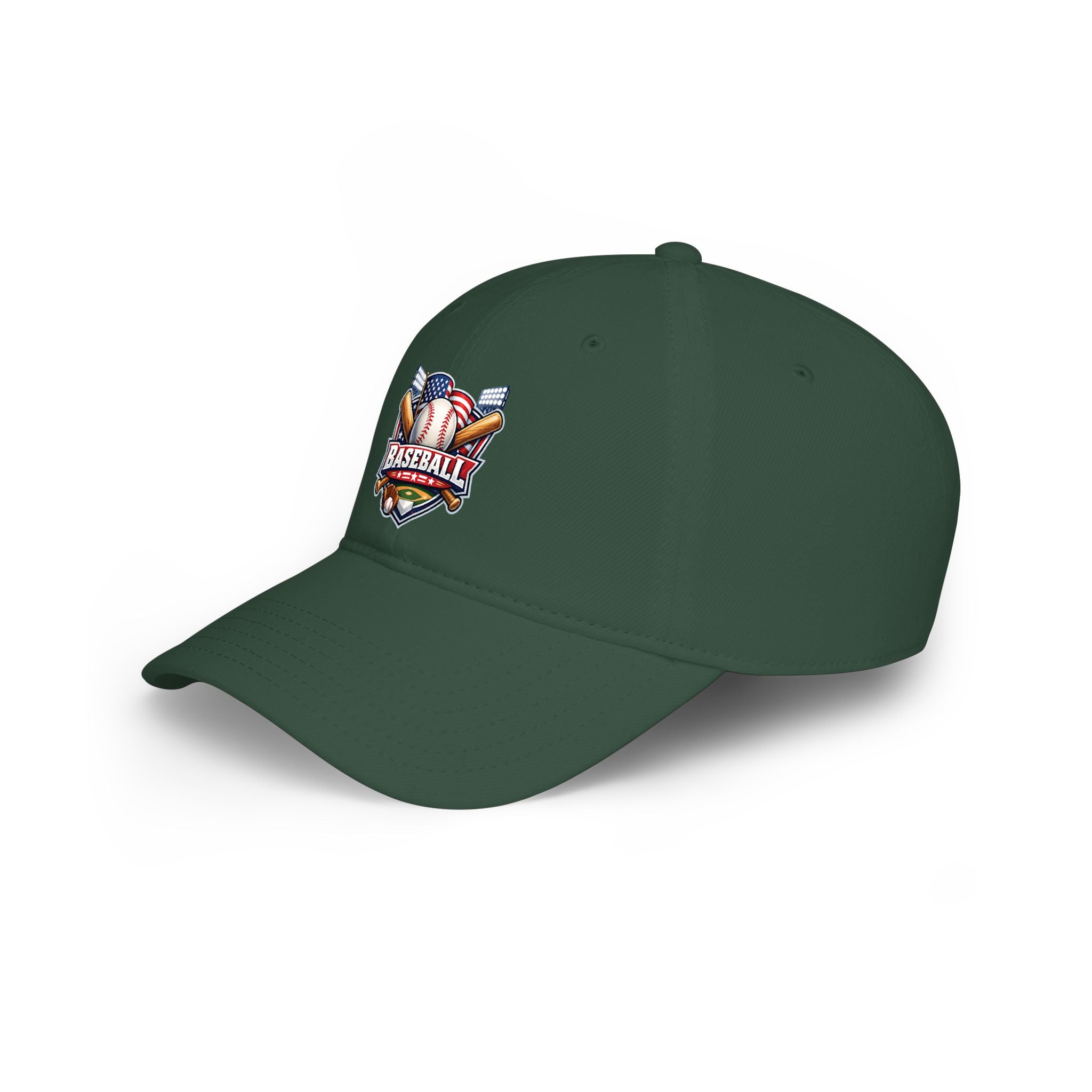 Baseball Emblem Low Profile Cap - Patriotic Baseball Hat