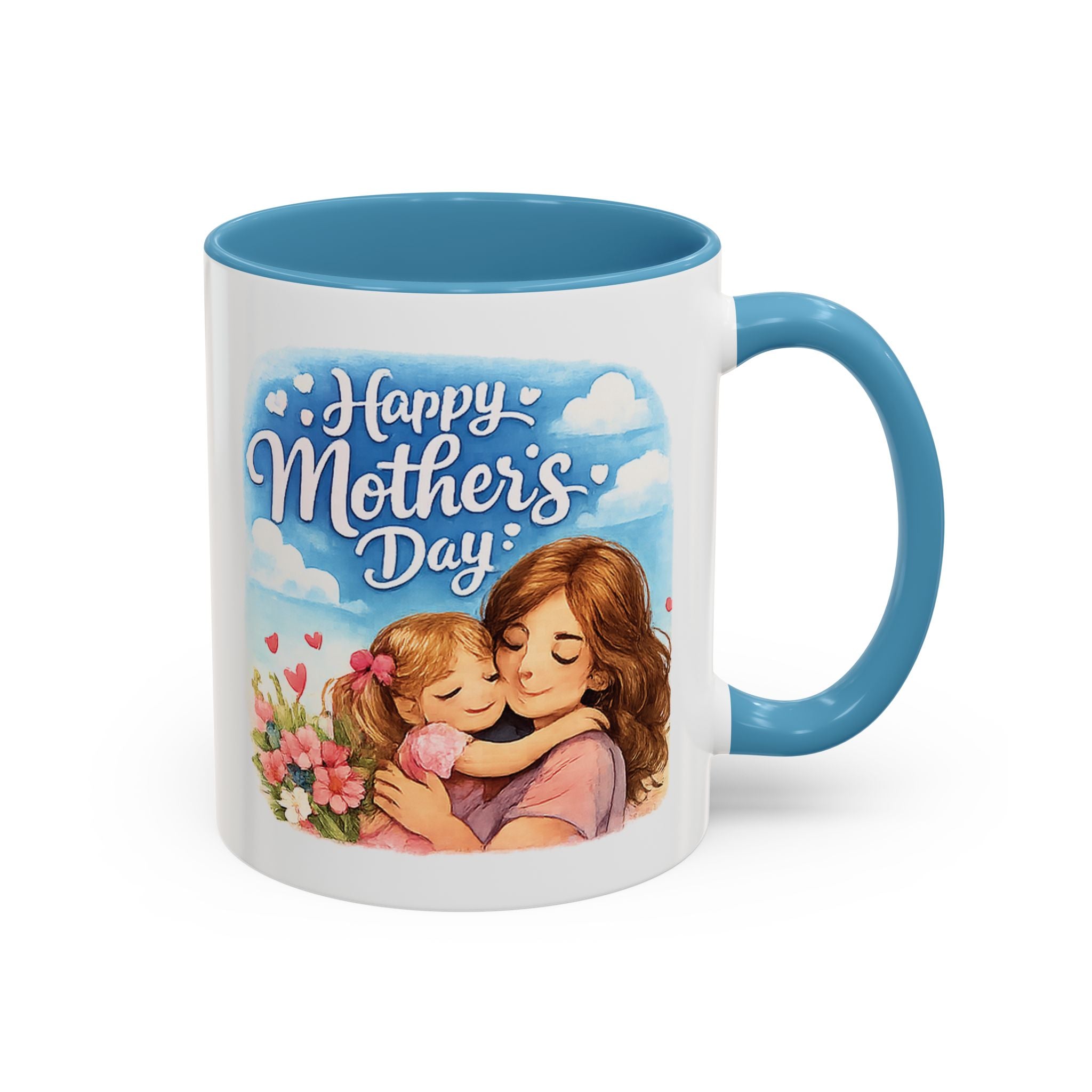 Mother's Day Coffee Mug - "Happy Mother's Day" Mom & Child Floral Accent Mug (11/15oz)