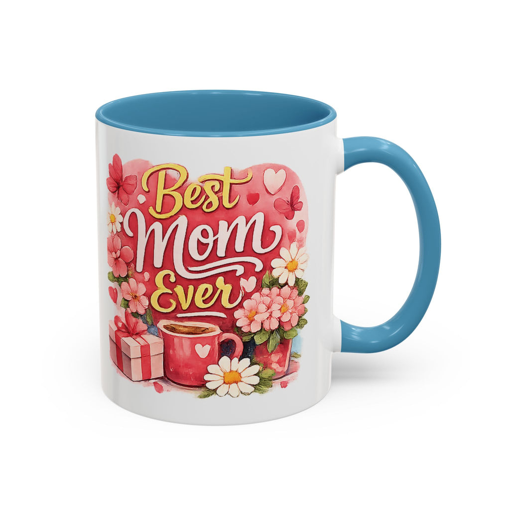 Mother's Day Coffee Mug - Happy Mother's Day Mom Gift with Floral Illustration (11/15oz)