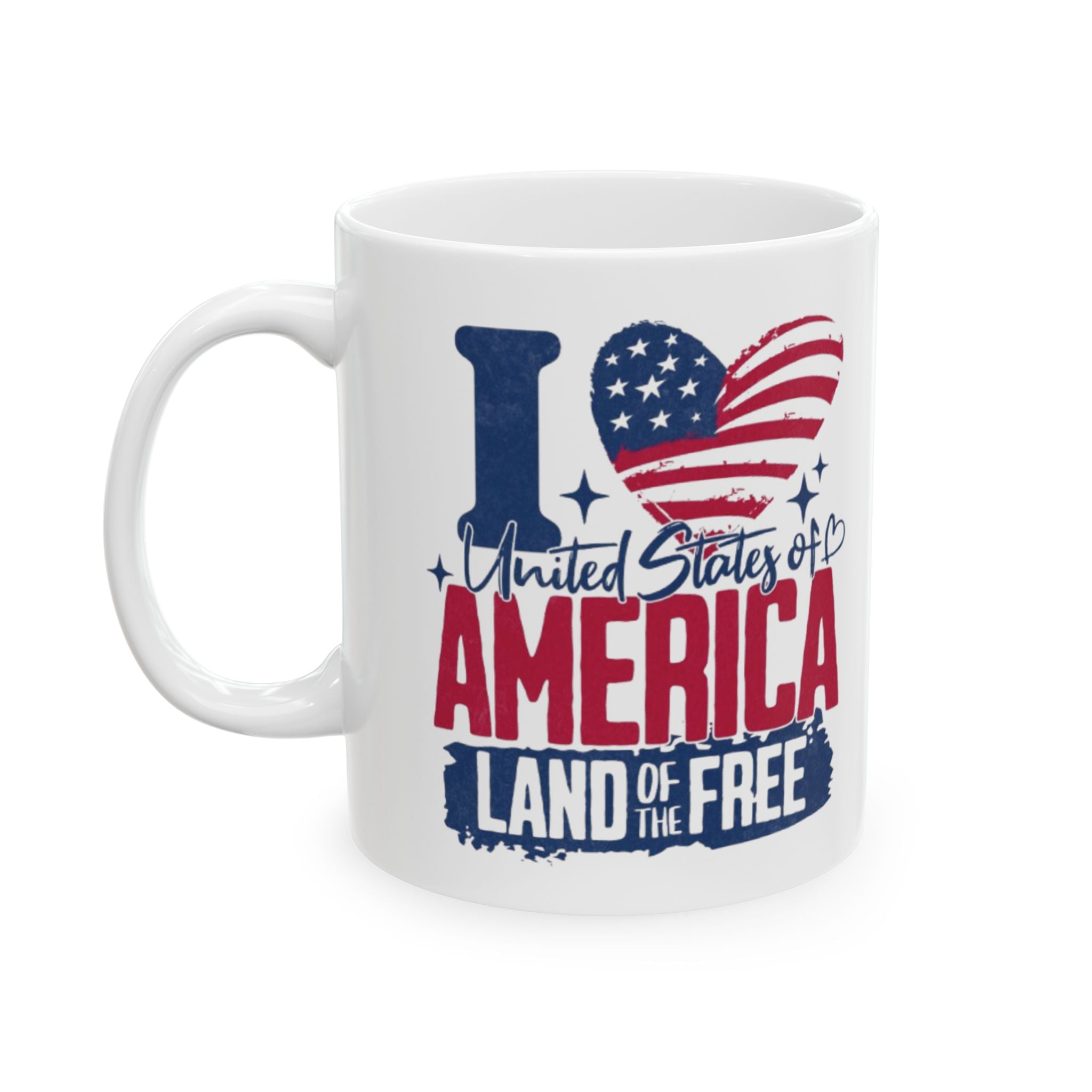 Patriotic 'Land of the Free' Ceramic Mug (11oz & 15oz)