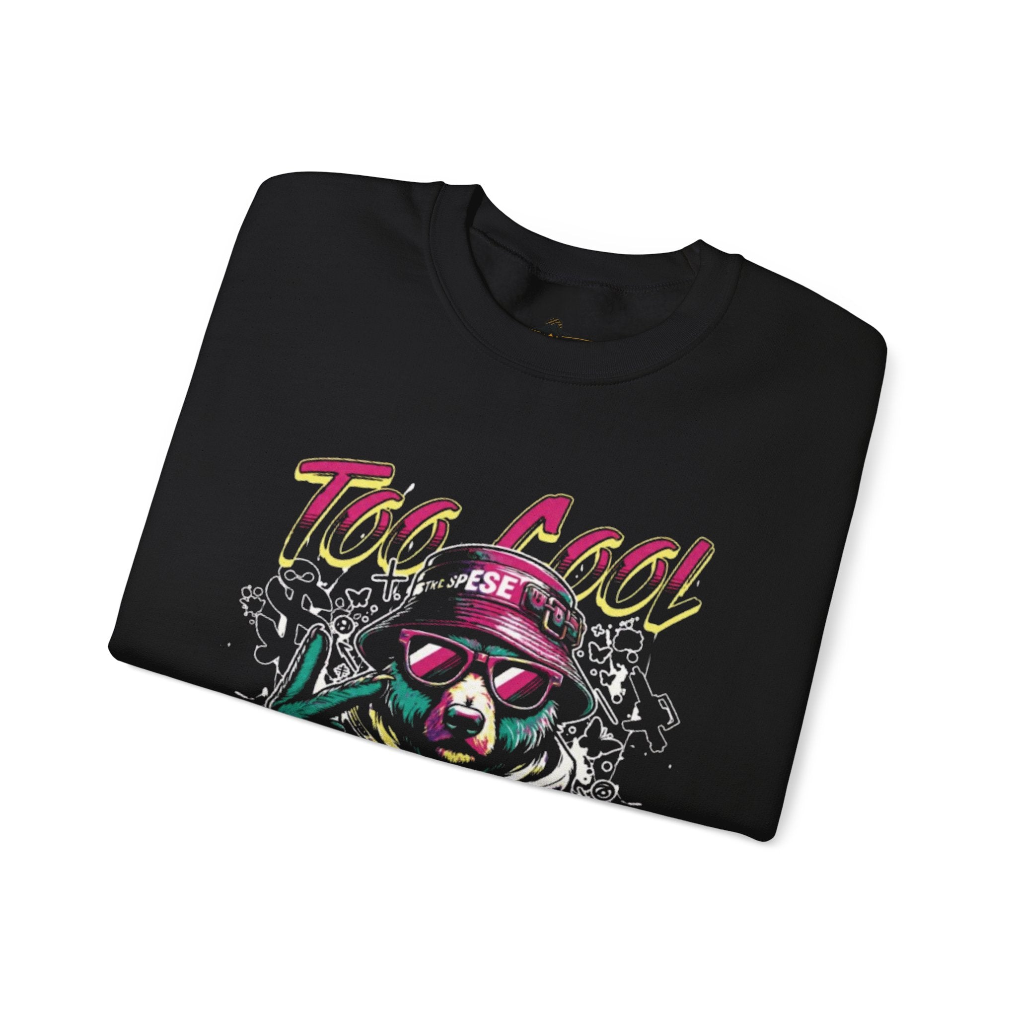 Crewneck Sweatshirt - 'Too Cool to Be Nice' Retro Bear Streetwear