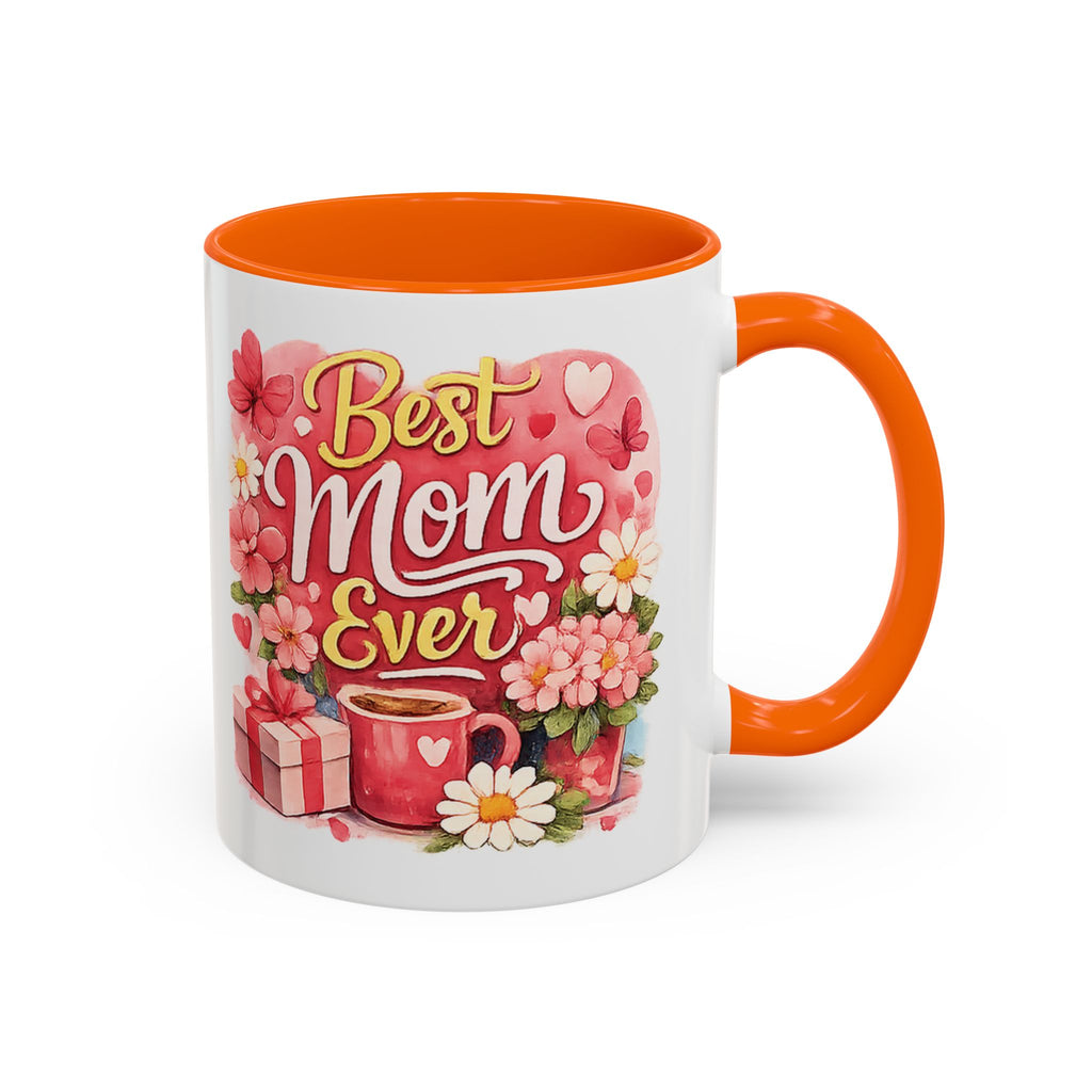 Mother's Day Coffee Mug - Happy Mother's Day Mom Gift with Floral Illustration (11/15oz)