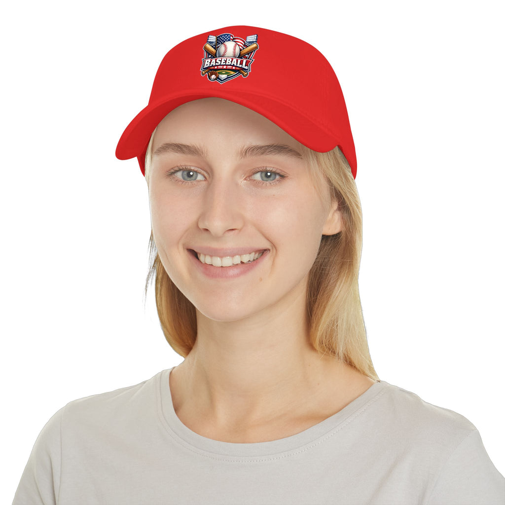 Baseball Emblem Low Profile Cap - Patriotic Baseball Hat