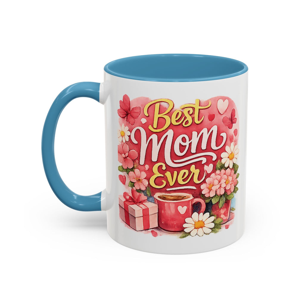 Mother's Day Coffee Mug - Happy Mother's Day Mom Gift with Floral Illustration (11/15oz)