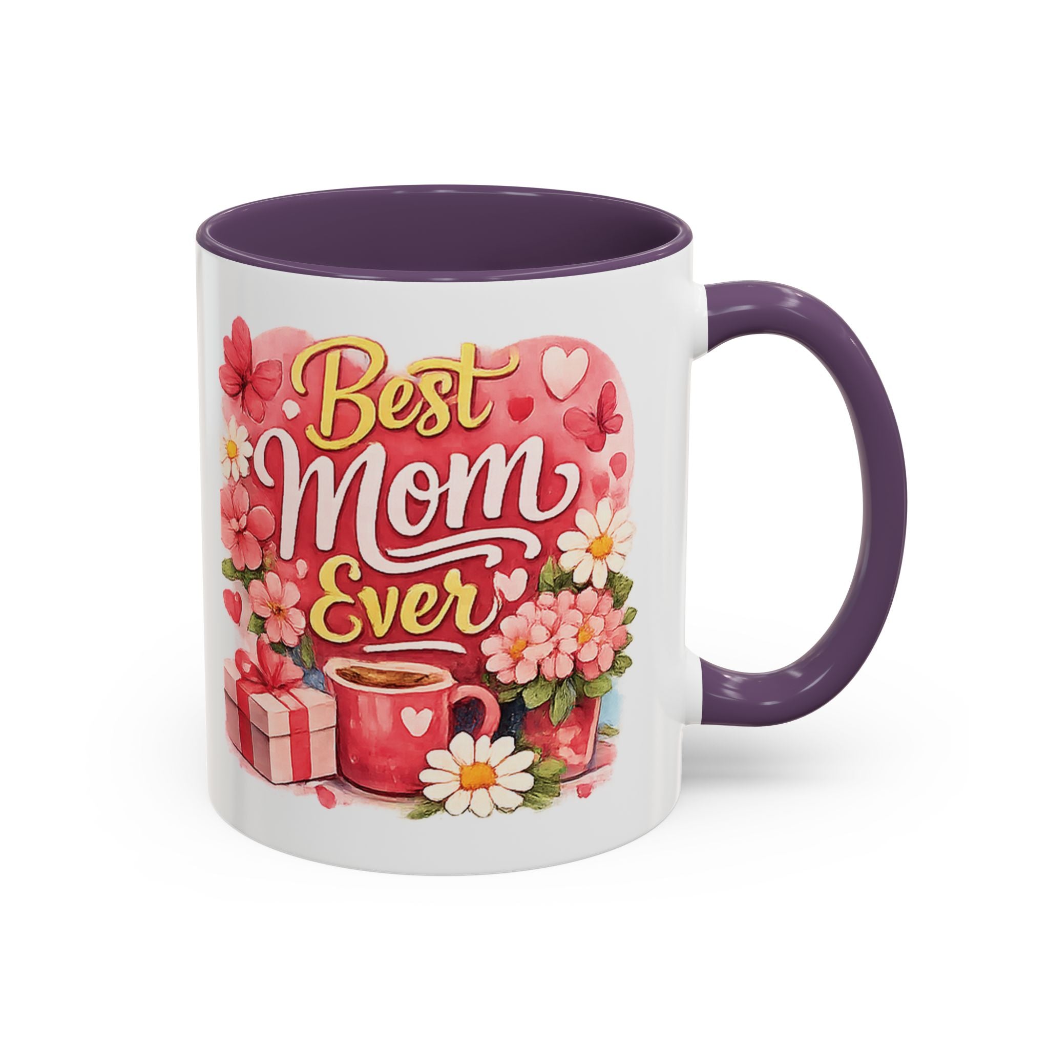 Mother's Day Coffee Mug - Happy Mother's Day Mom Gift with Floral Illustration (11/15oz)