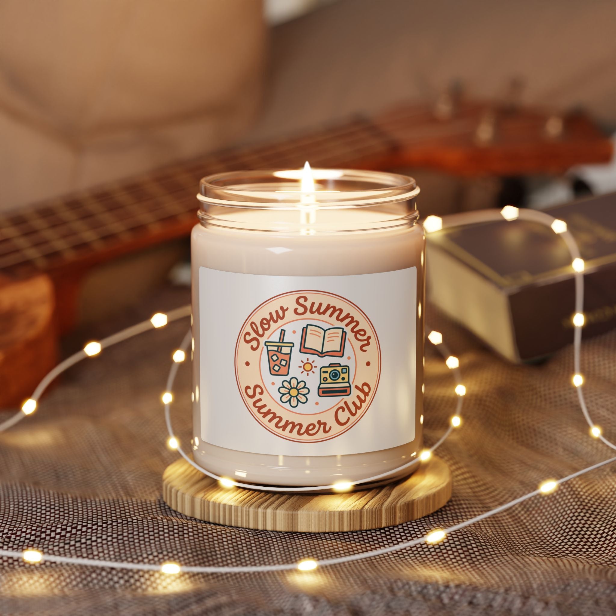 Slow Summer Club Candle, soy jar, summer aesthetic, coastal vibes