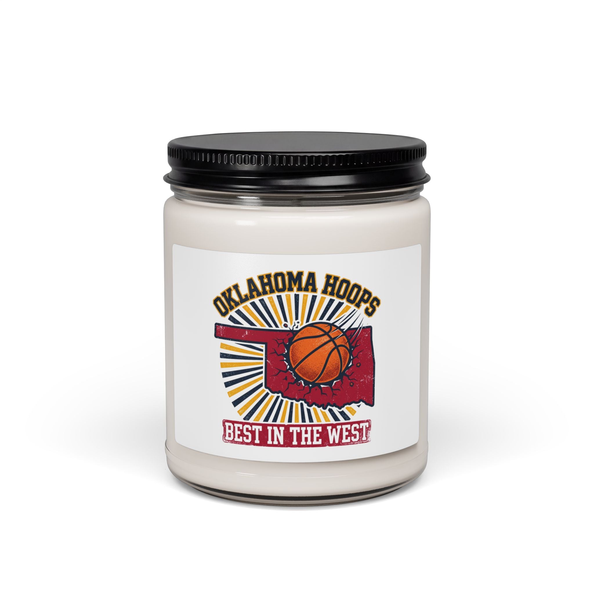 Oklahoma Hoops Candle, Soy 9oz | Best in the West, Vintage Basketball