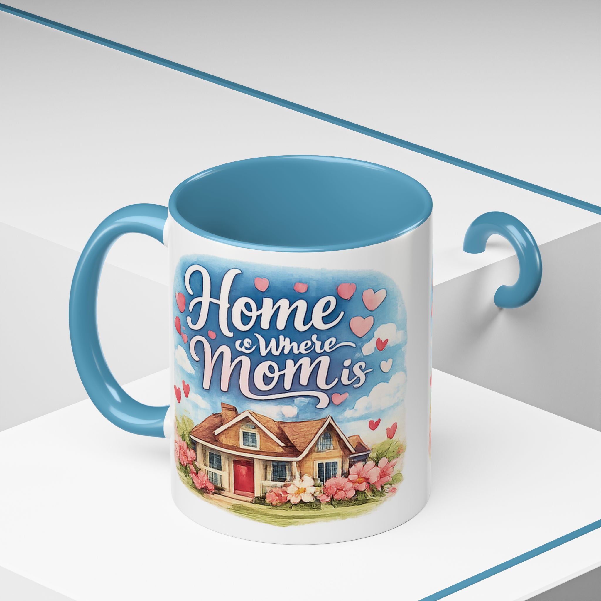 Home Is Where Mom Is Accent Coffee Mug - Mother's Day Gift