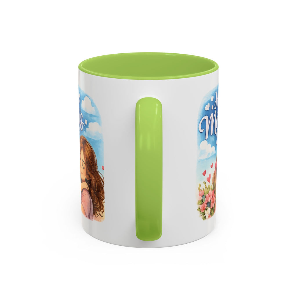 Mother's Day Coffee Mug - "Happy Mother's Day" Mom & Child Floral Accent Mug (11/15oz)