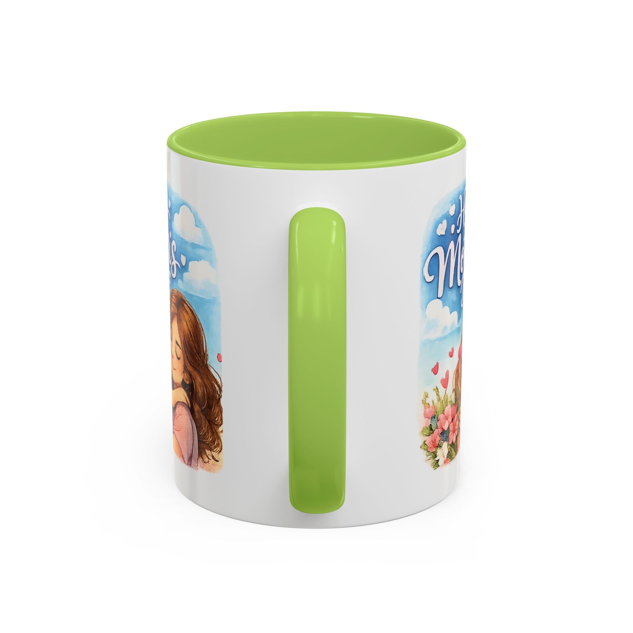 Mother's Day Coffee Mug - "Happy Mother's Day" Mom & Child Floral Accent Mug (11/15oz)