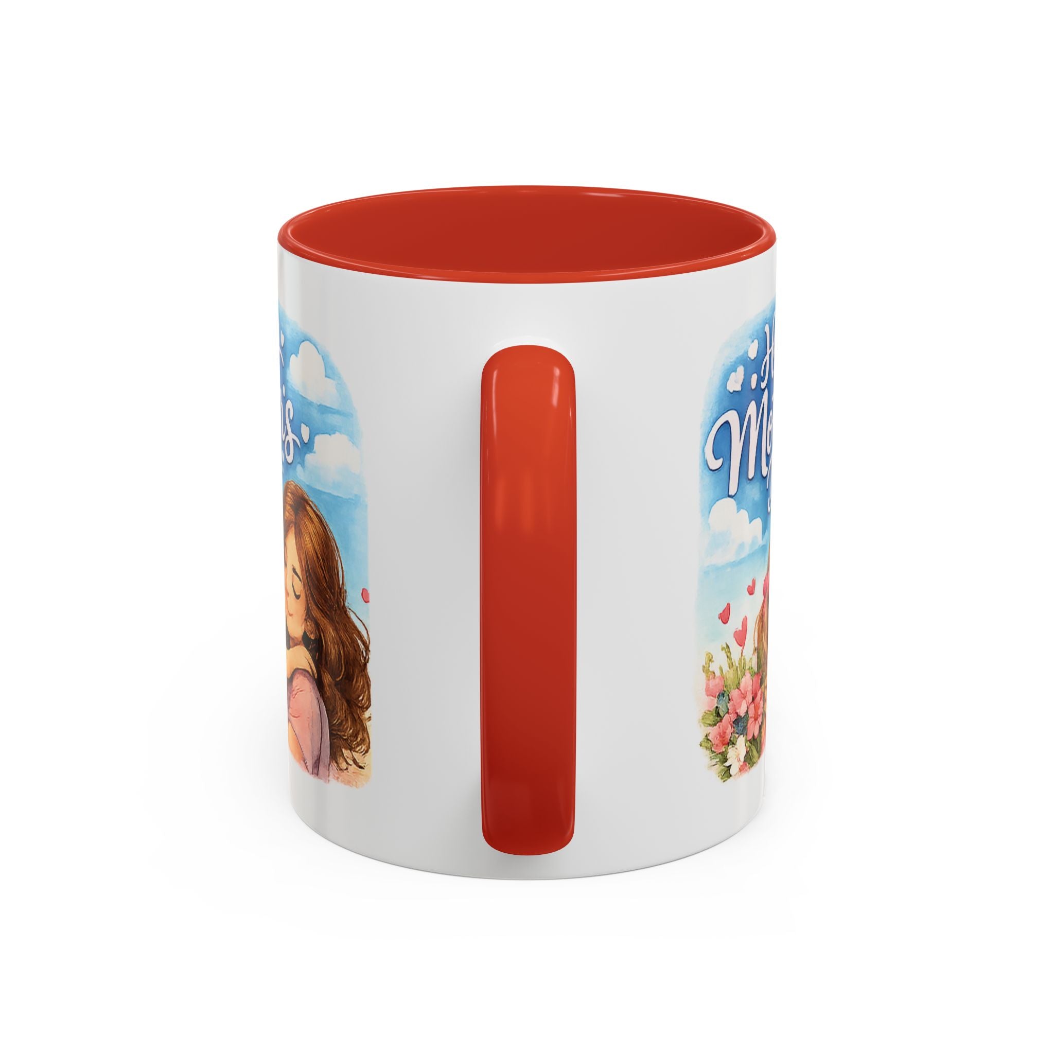 Mother's Day Coffee Mug - "Happy Mother's Day" Mom & Child Floral Accent Mug (11/15oz)