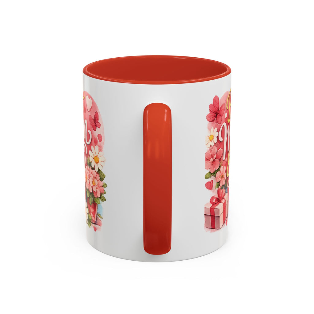 Mother's Day Coffee Mug - Happy Mother's Day Mom Gift with Floral Illustration (11/15oz)