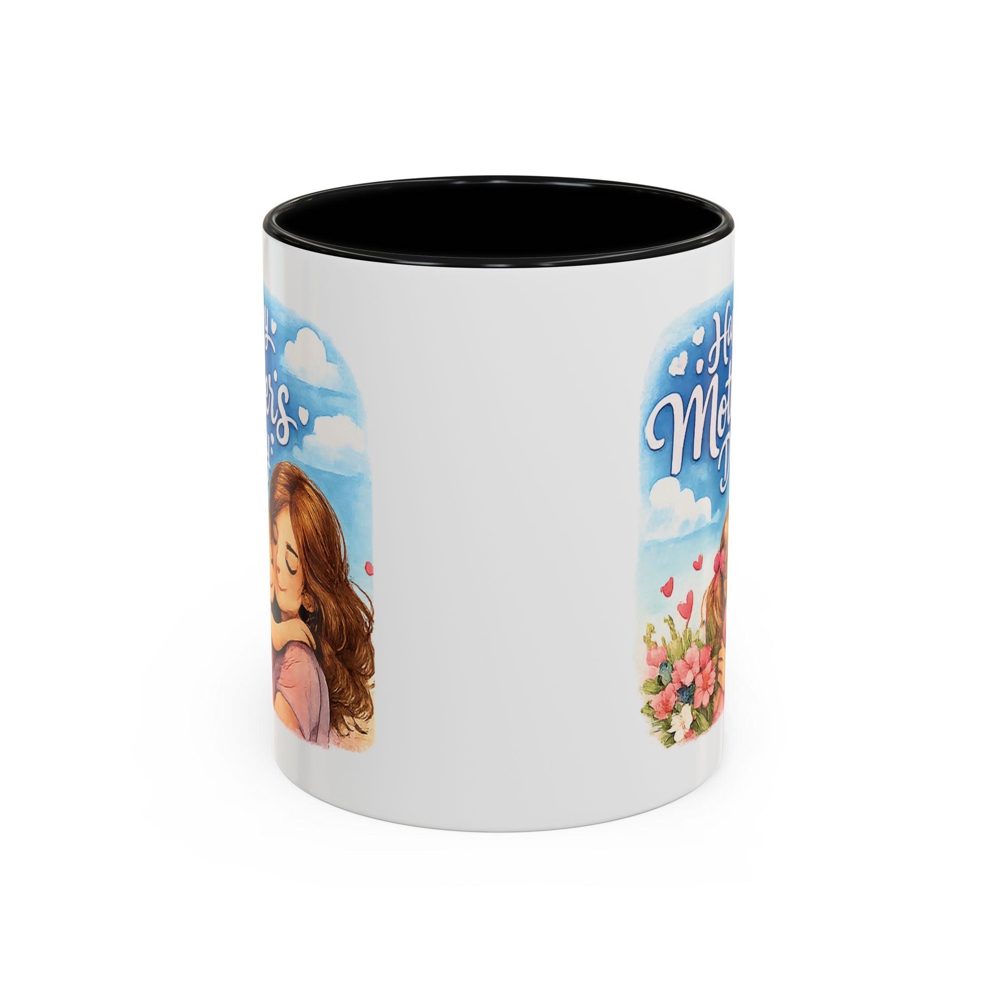 Mother's Day Coffee Mug - "Happy Mother's Day" Mom & Child Floral Accent Mug (11/15oz)
